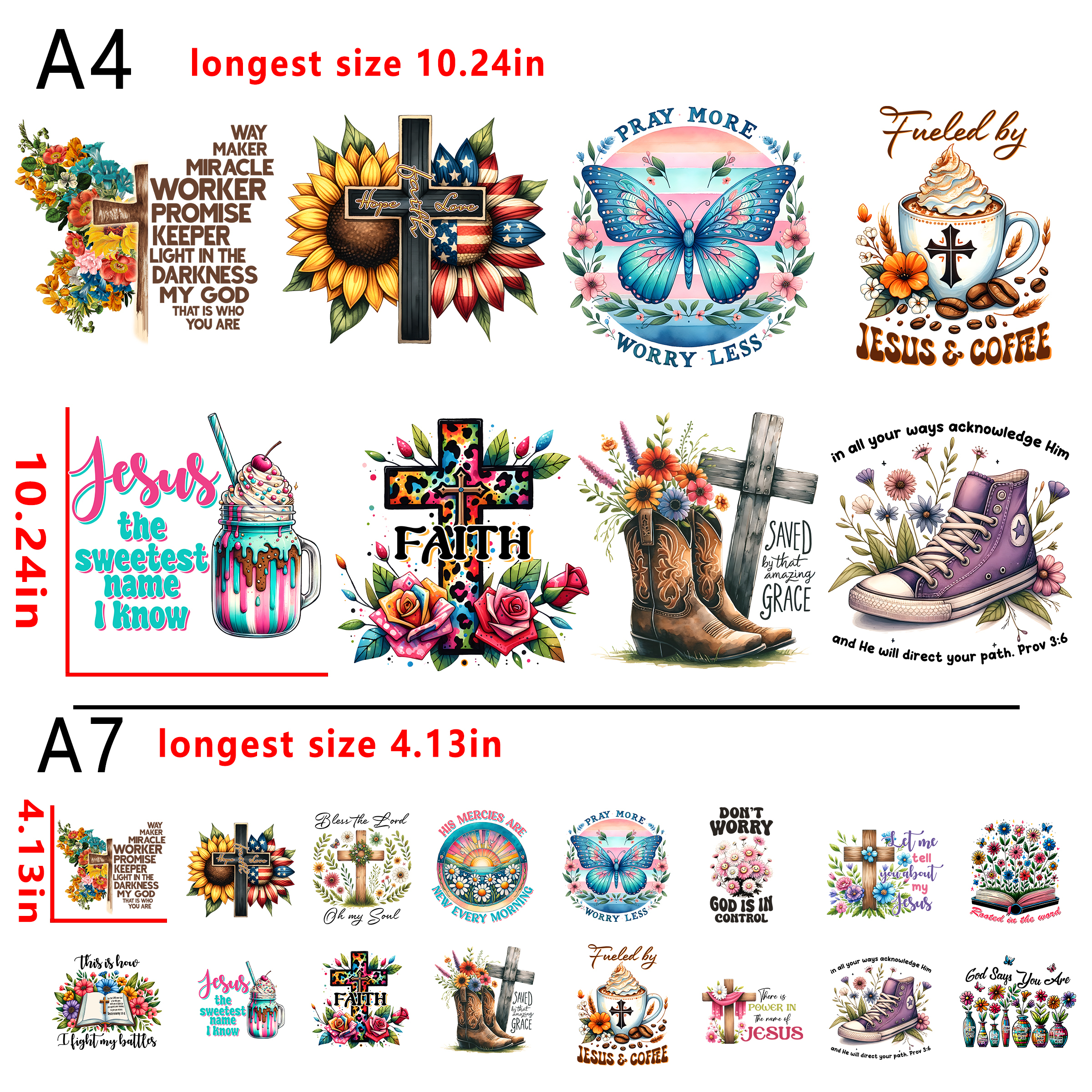 (N31) Christian Faith bundle DTF heat transfer vinyl  for t shirt hoodies