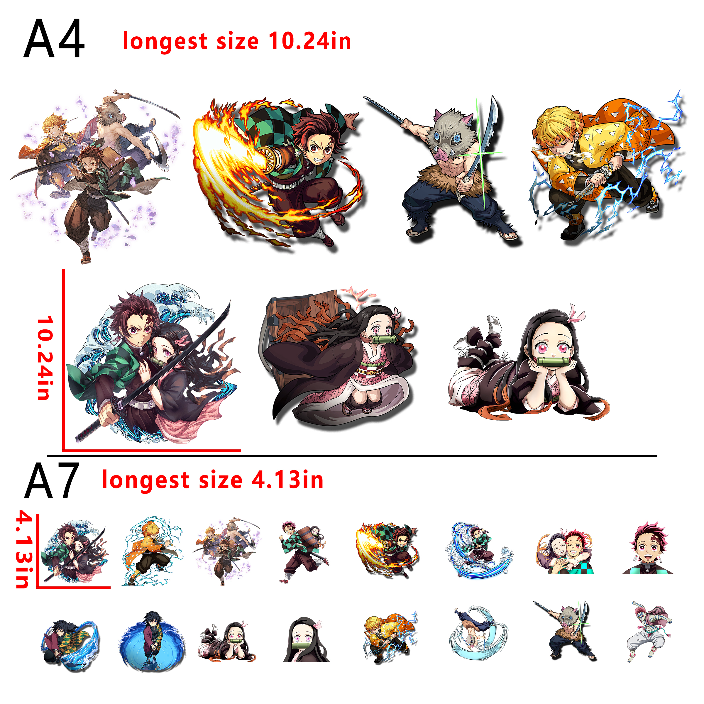 (D4) Demon slayer Anime bundle DTF heat transfer vinyl  for t shirt hoodies