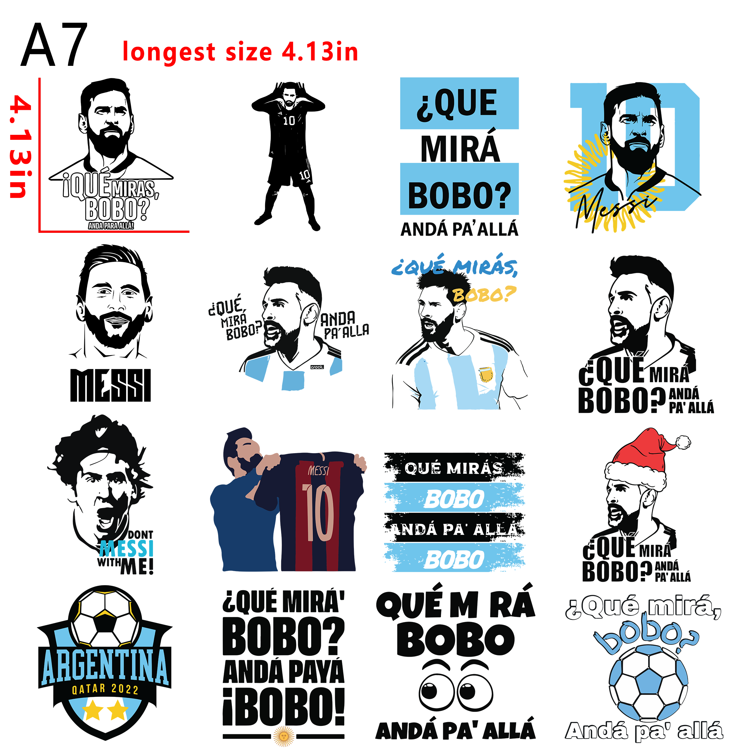 Lionel Messi Soccer  bundle DTF heat transfer vinyl for T-shirt hoodies fabrics