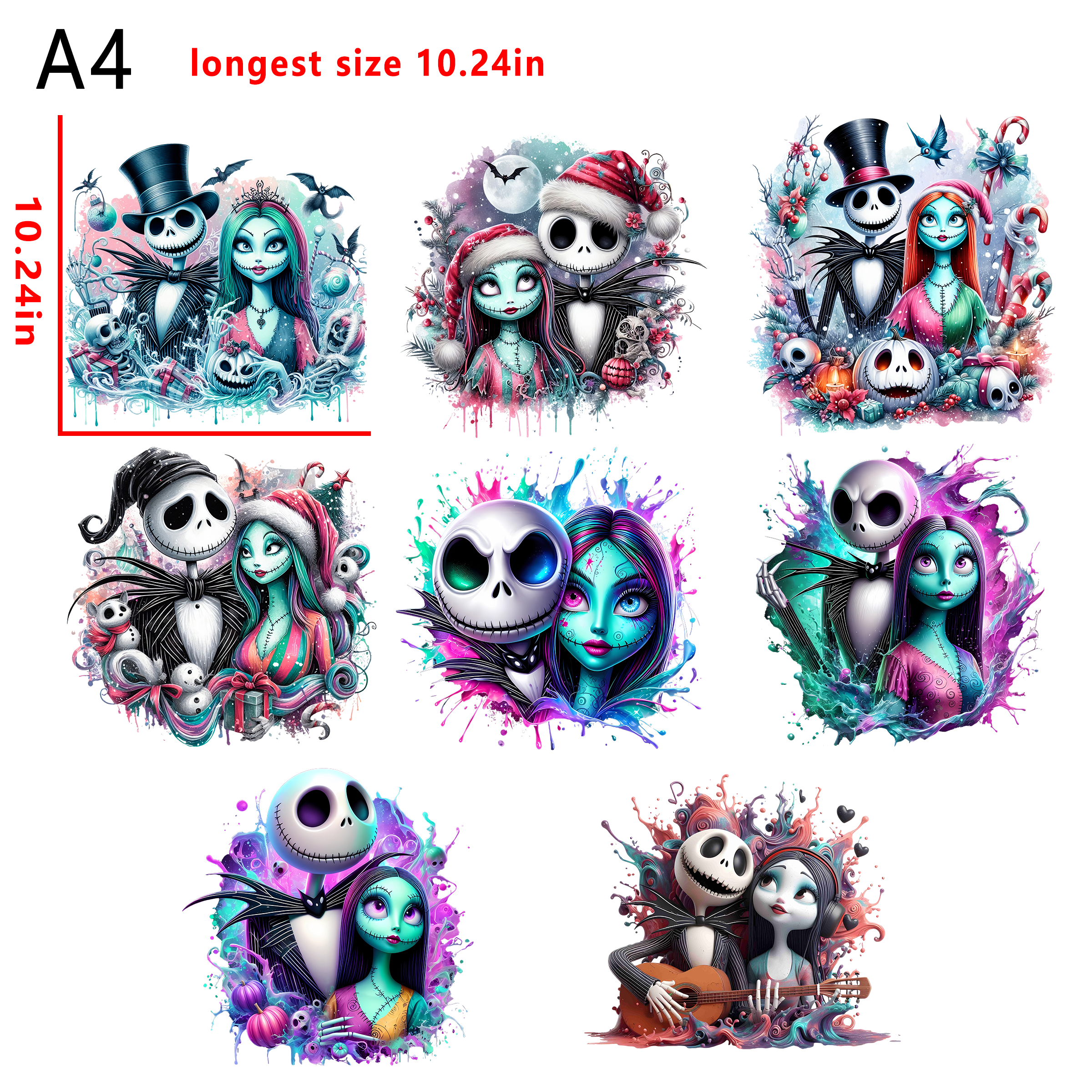 NBC Night mare before christmas bundle DTF heat transfer vinyl for T-shirt hoodies fabrics