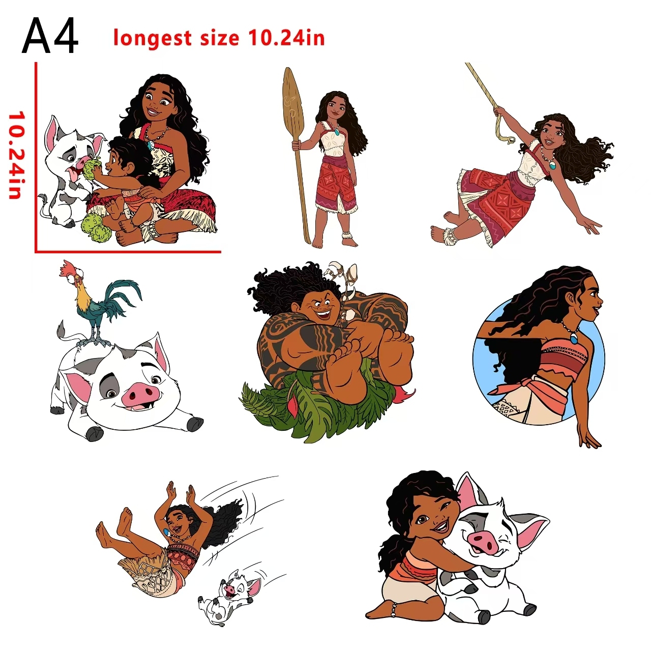 Moana  movie bundle DTF heat transfer vinyl for T-shirt hoodies fabrics