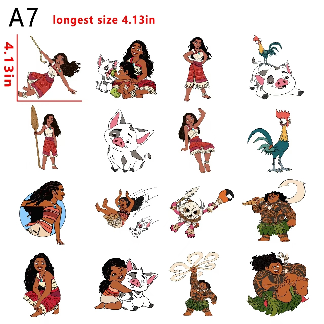 Moana  movie bundle DTF heat transfer vinyl for T-shirt hoodies fabrics