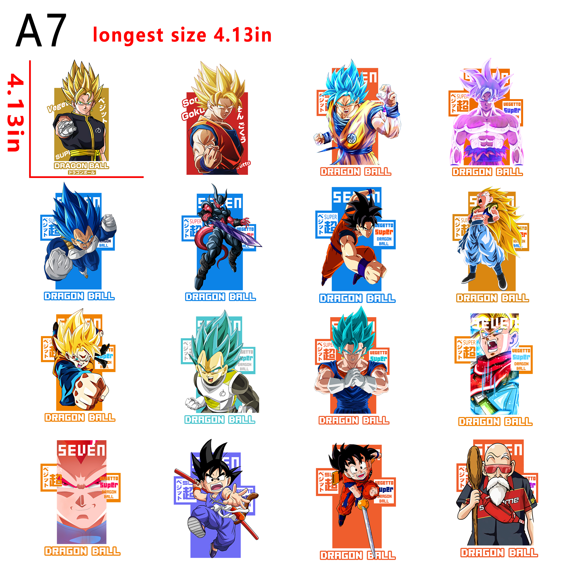 (C35) Dragon Ball Z Anime bundle DTF heat transfer vinyl for T-shirt hoodies fabrics
