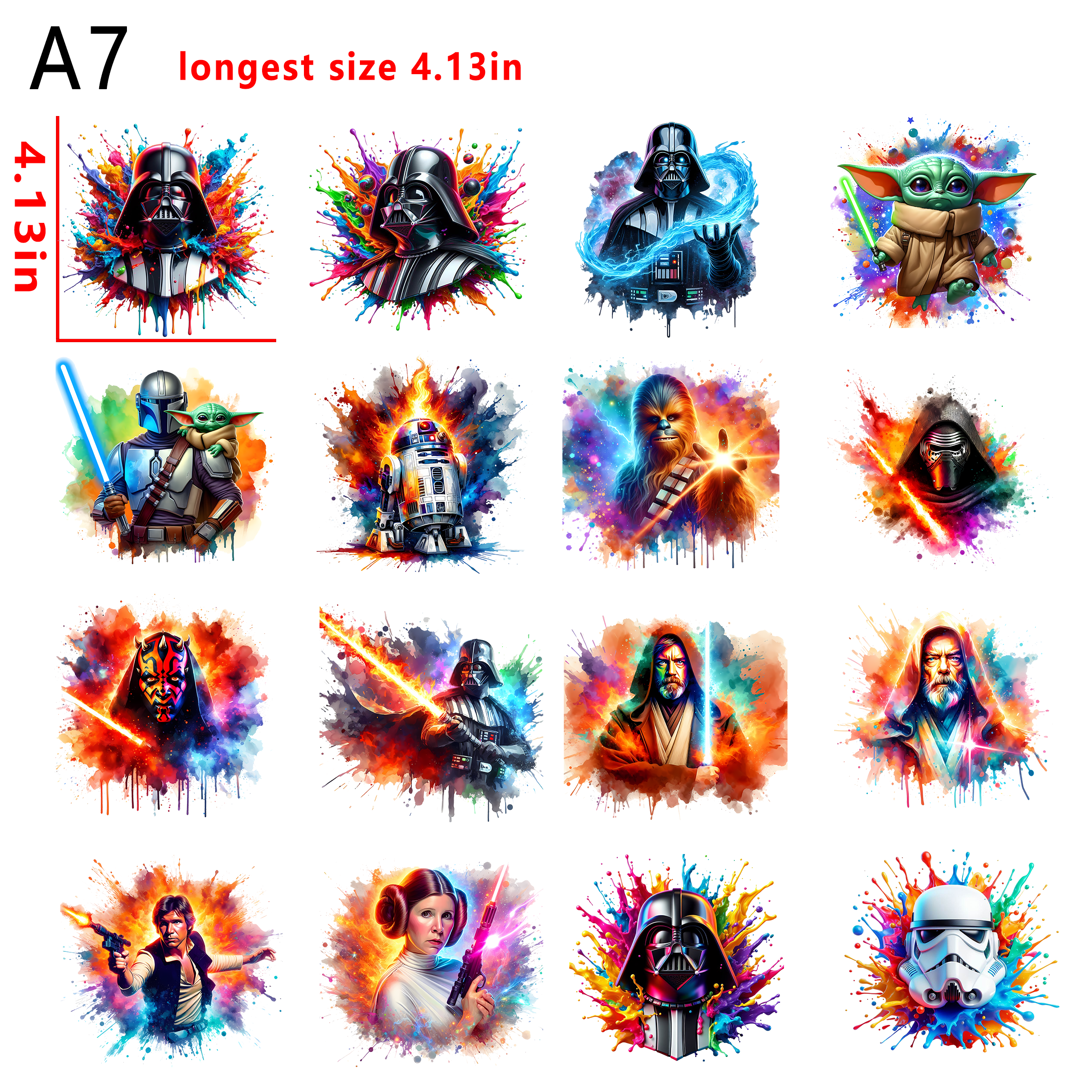 (N65) Star War bundle DTF heat transfer vinyl for T-shirt hoodies fabrics