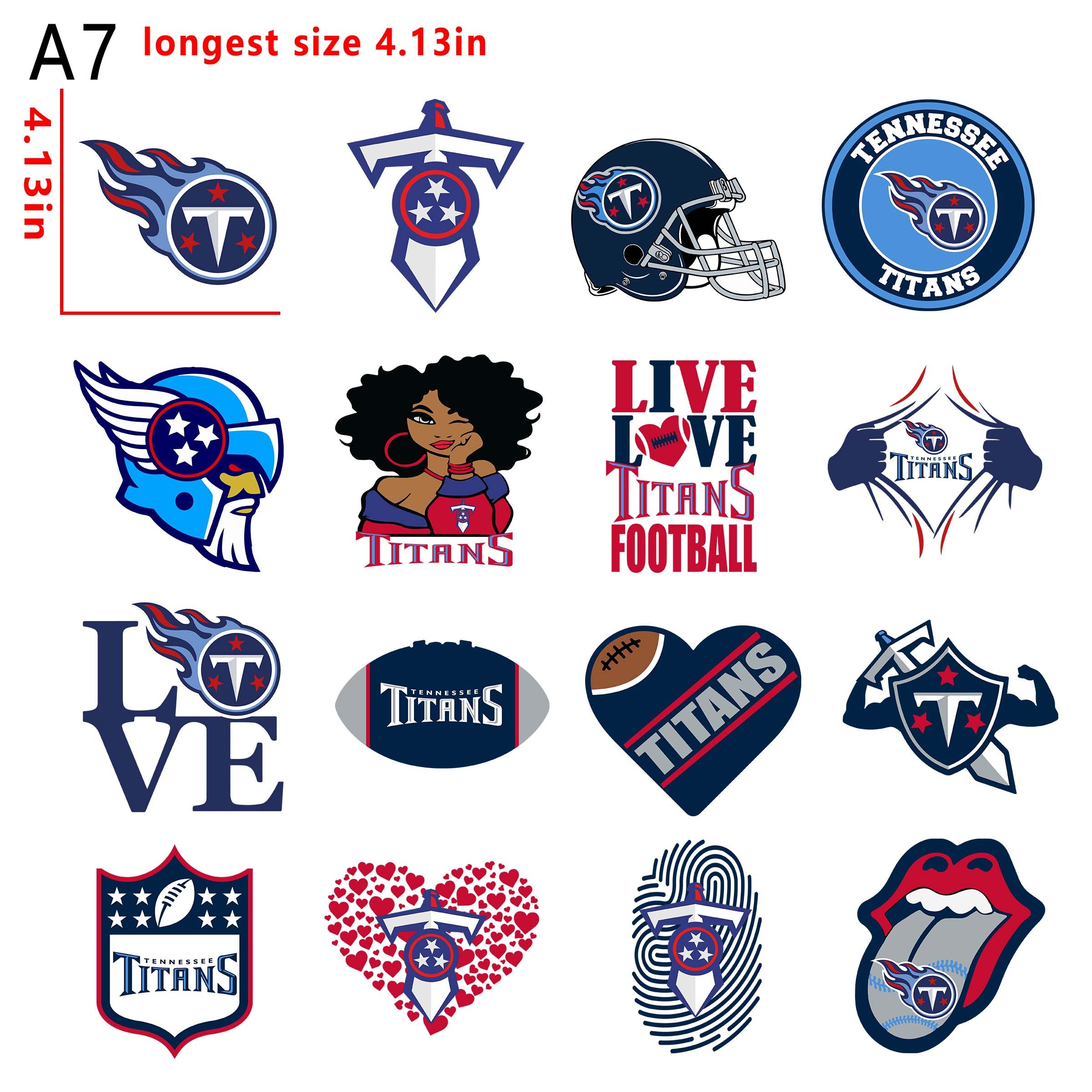 (N17) NFL Titans football team bundle DTF heat transfer vinyl for T-shirt hoodies