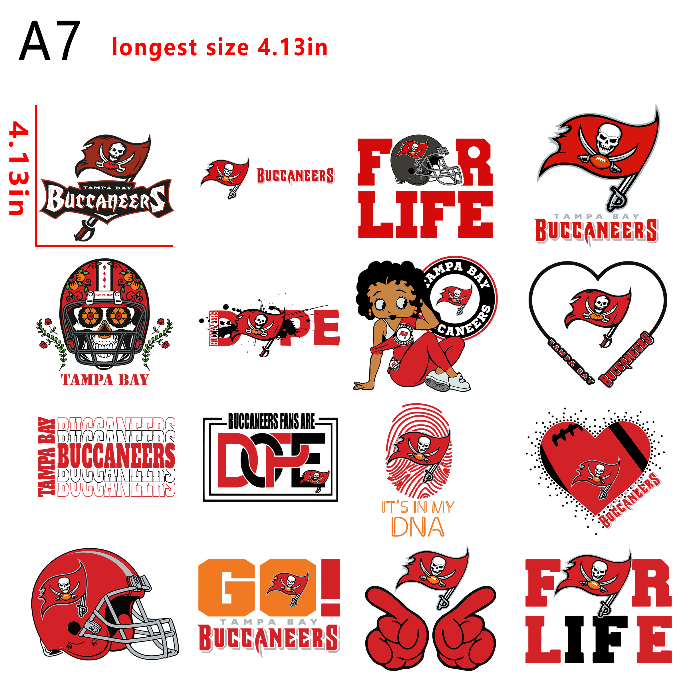 NFL Tempa Bay football bundle DTF heat transfer vinyl for T-shirt hoodies