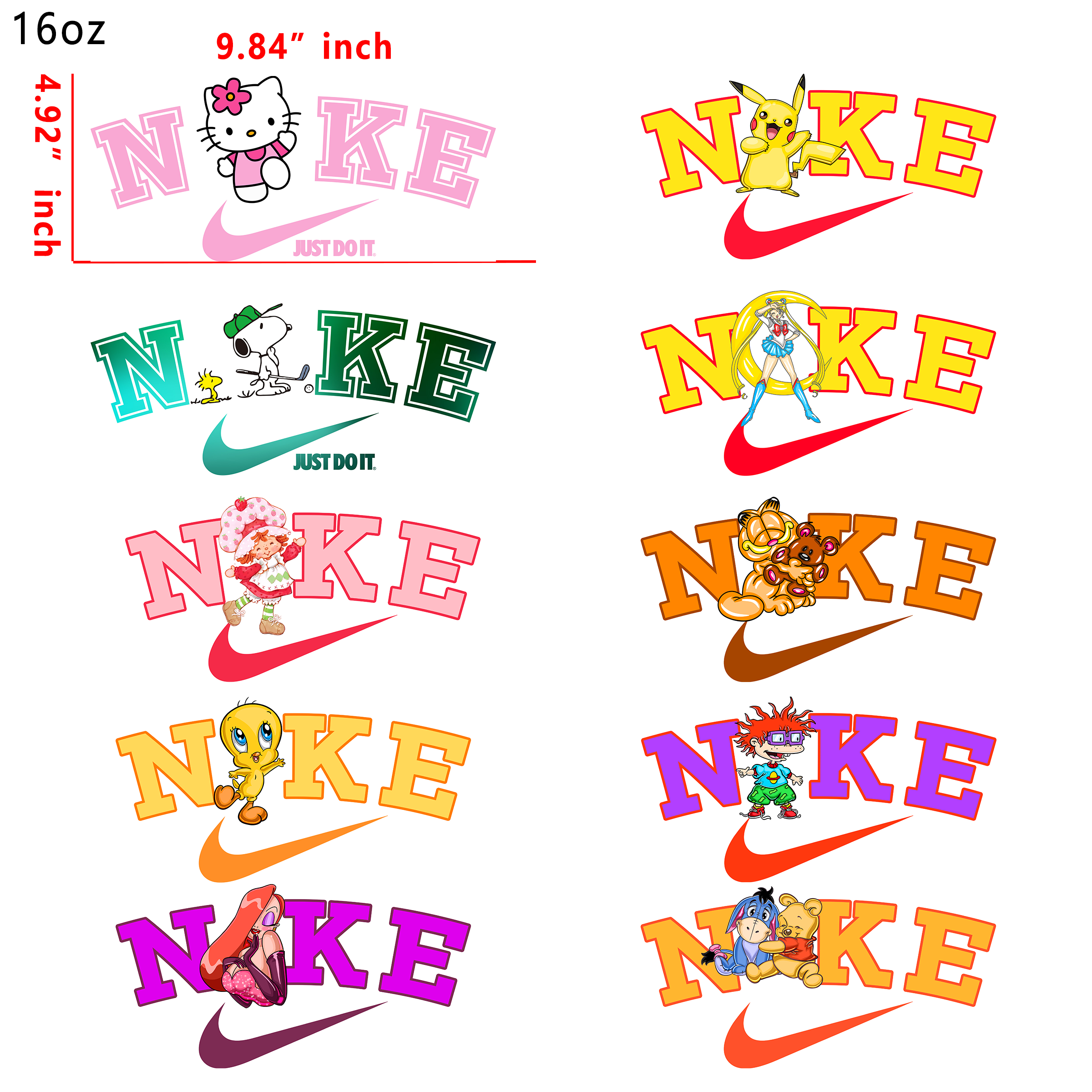 20 PCS Nike Designer team Cup wraps 16OZ tumbler water proof