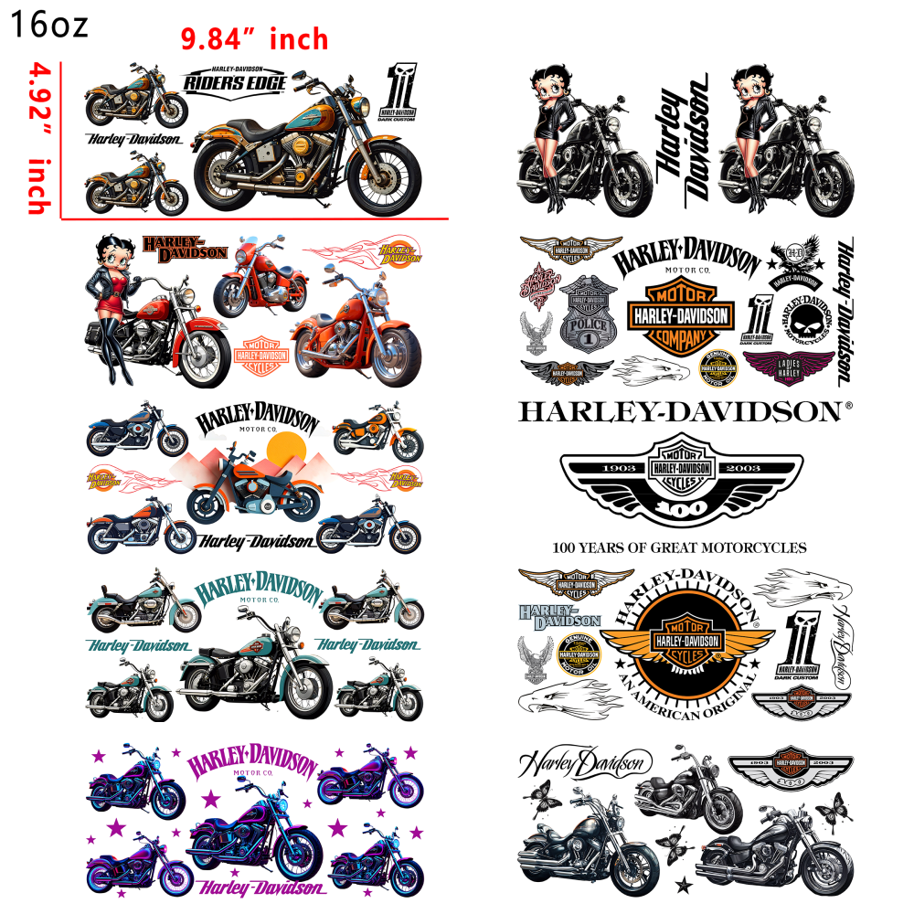 20 PCS Harley Davidson up wraps 16OZ tumbler water proof