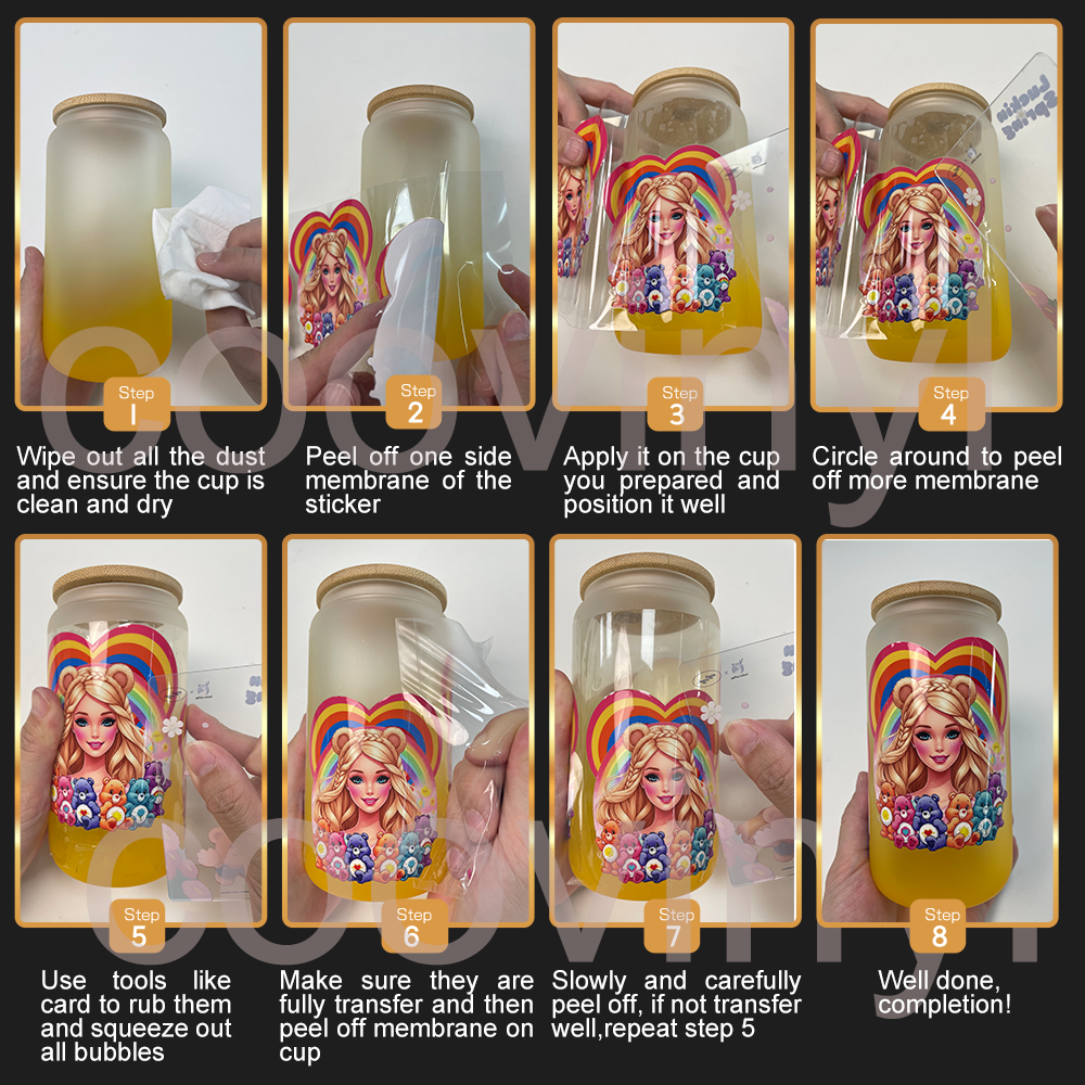 20 PCS Coffee Bottle DTF Cup wraps 16OZ tumbler water proof