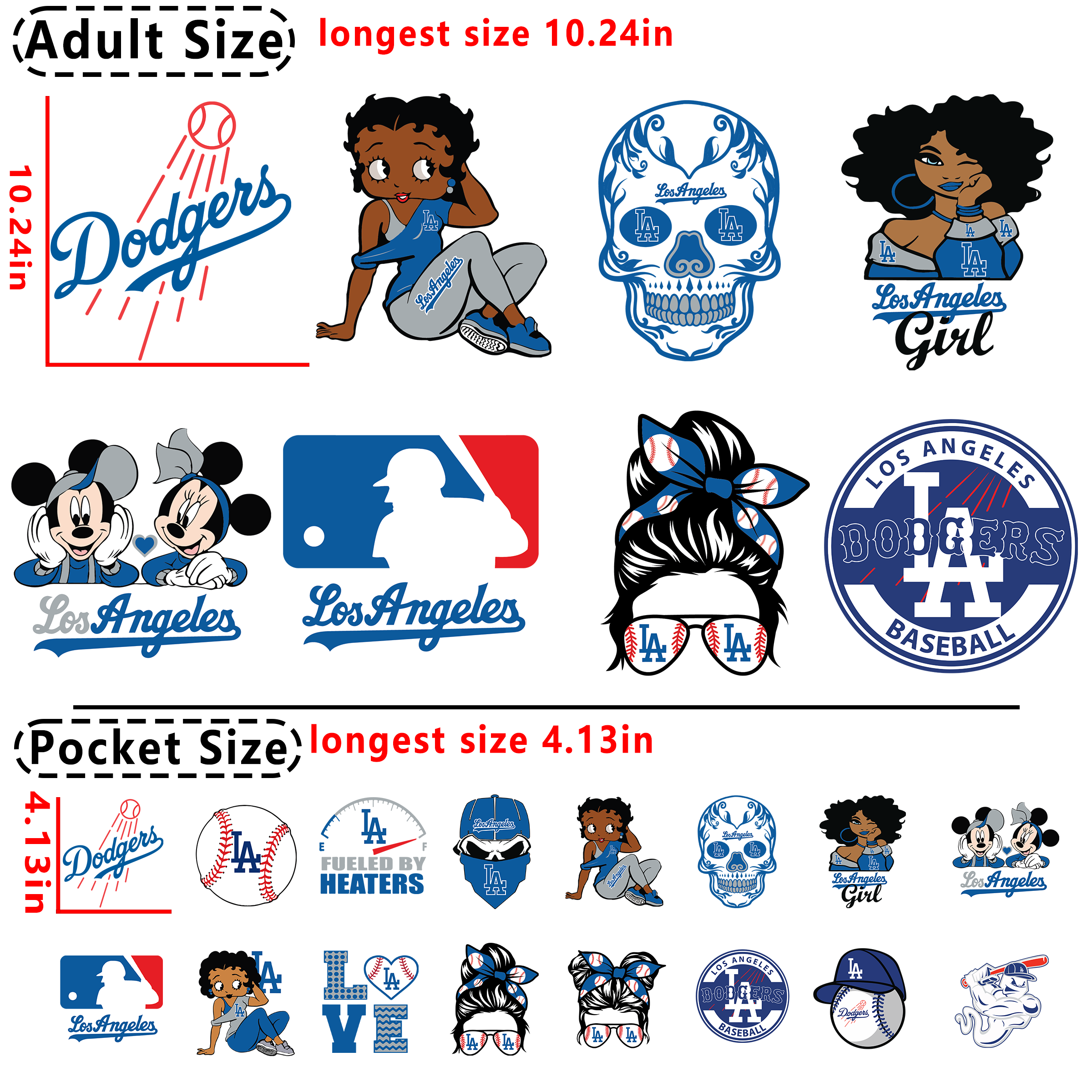 (N66) Los angeles Dodgers MLB Baseball  DTF heat transfer vinyl for T-shirt hoodies