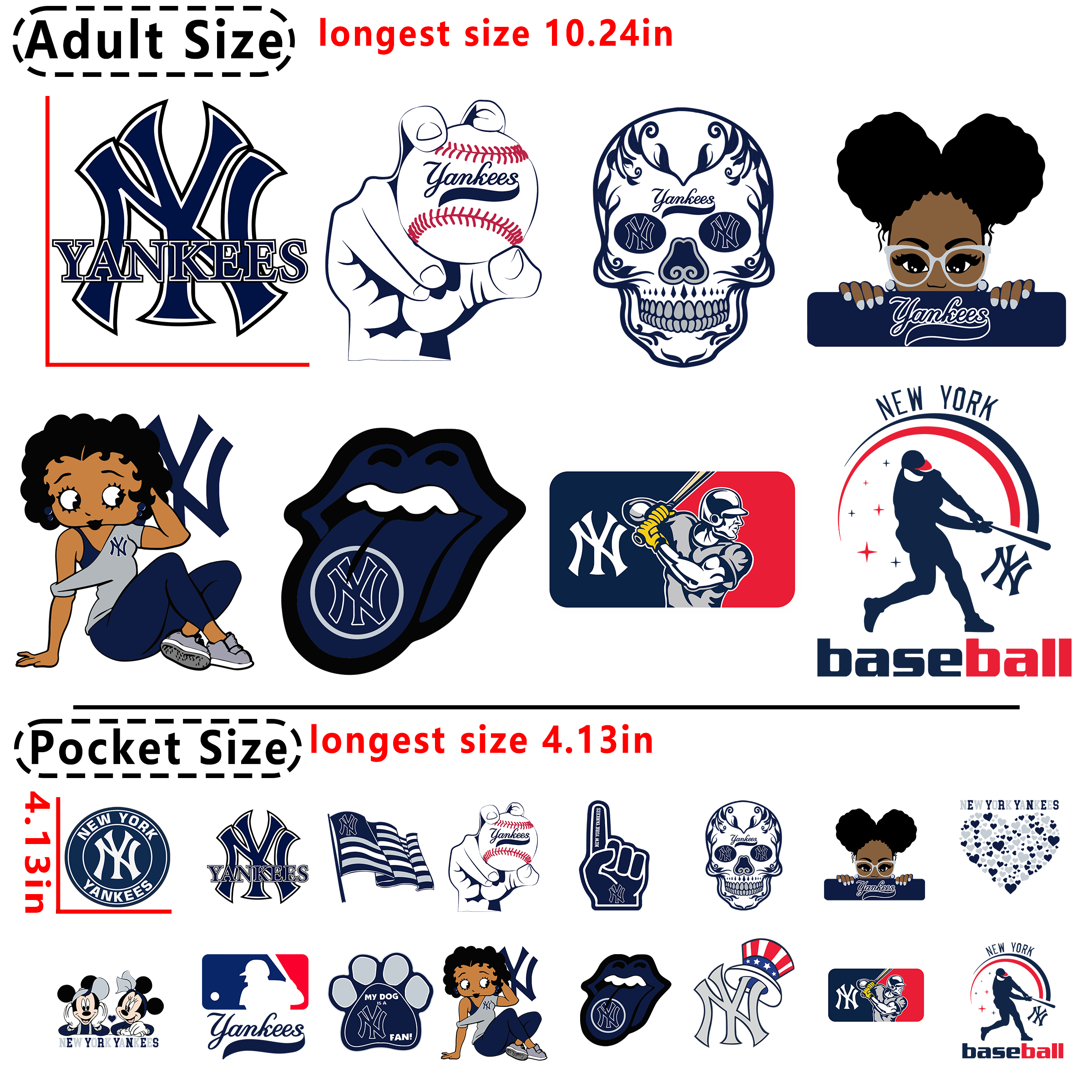 New York Yankees MLB Baseball  DTF heat transfer vinyl for T-shirt hoodies