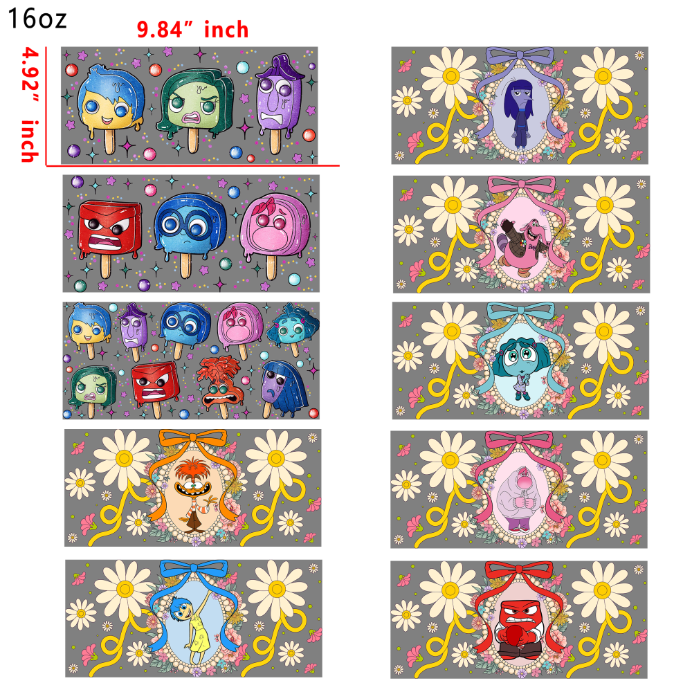 20 PCS Inside Out cup wraps 16OZ tumbler water proof