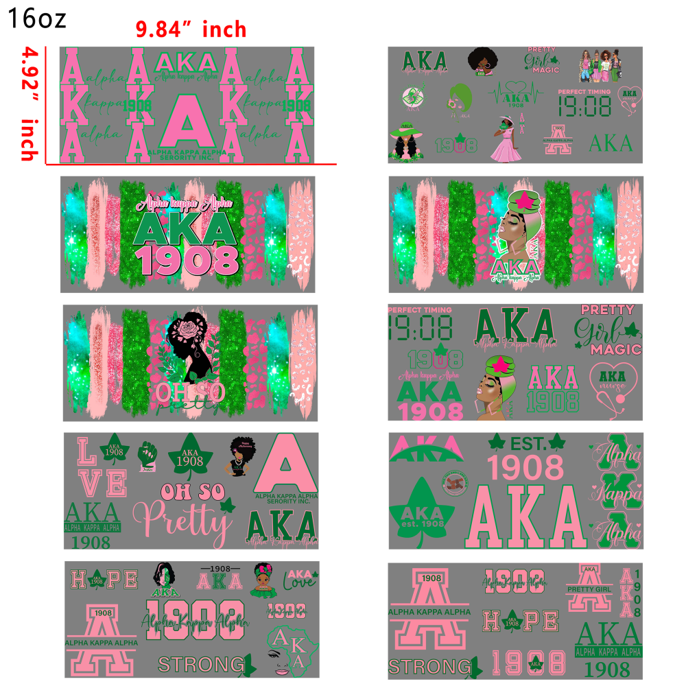 20 PCS AKA cup wraps 16OZ tumbler water proof