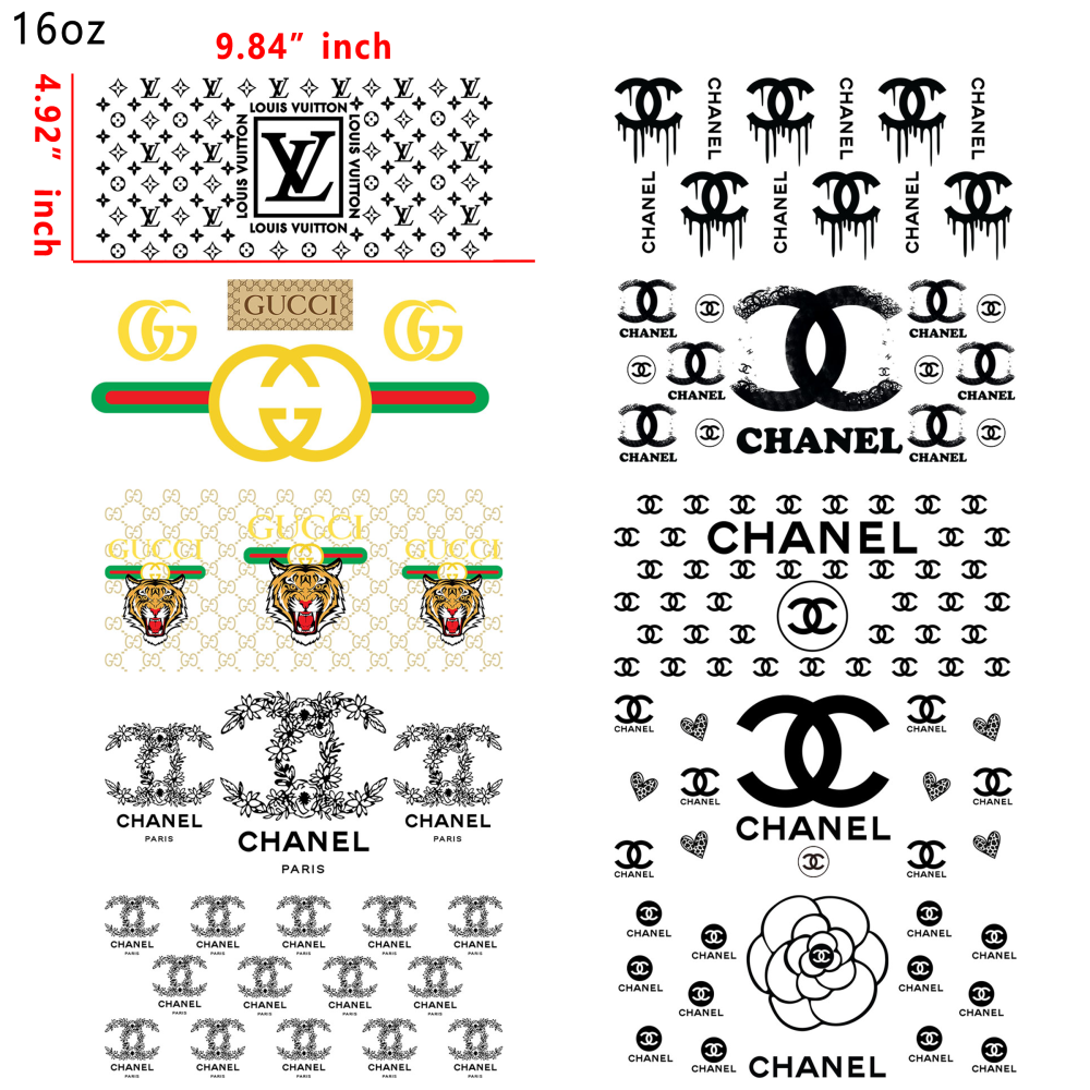 (H2) 20 PCS Designer cup wraps 16OZ tumbler water proof