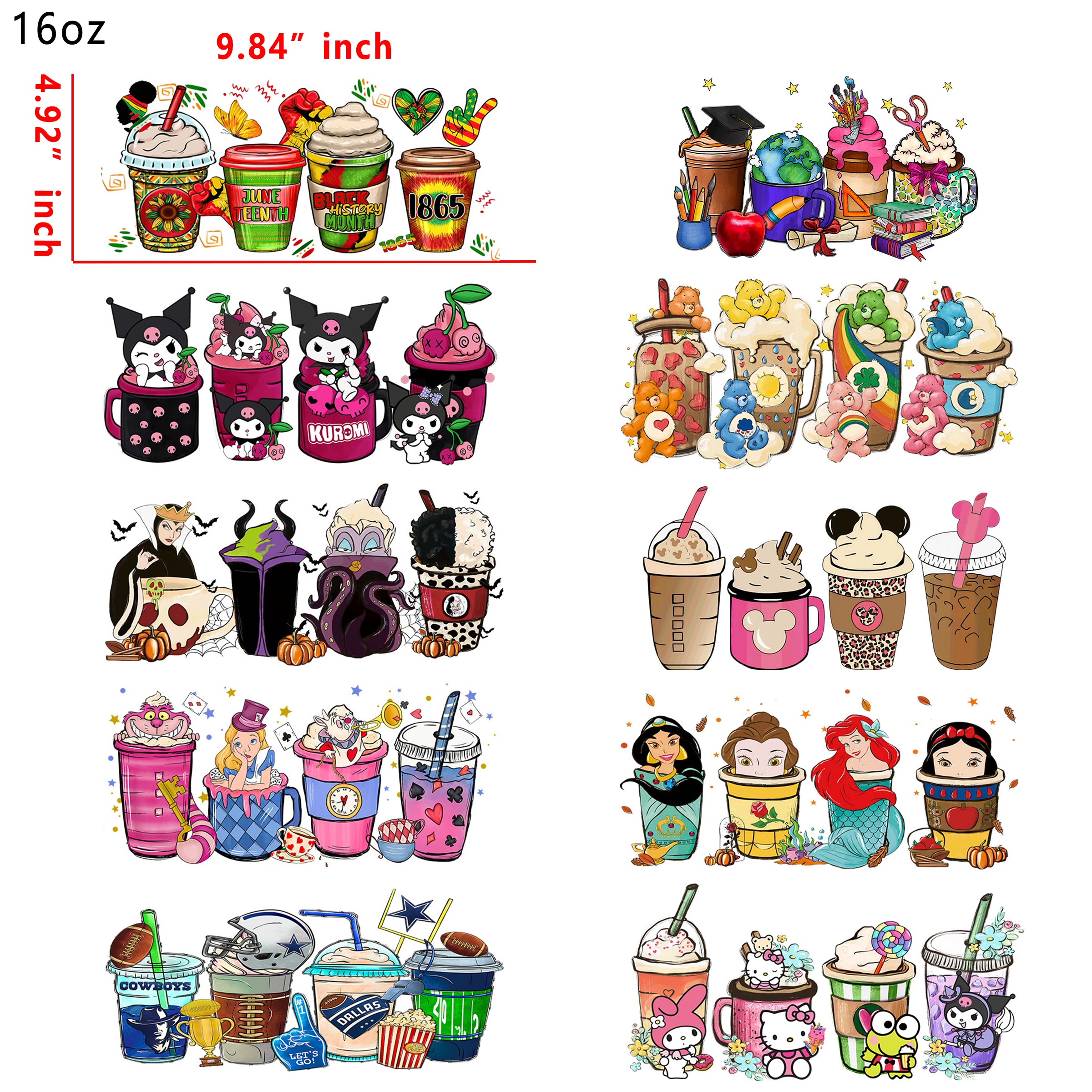 20 PCS Coffee cup wraps 16OZ tumbler water proof