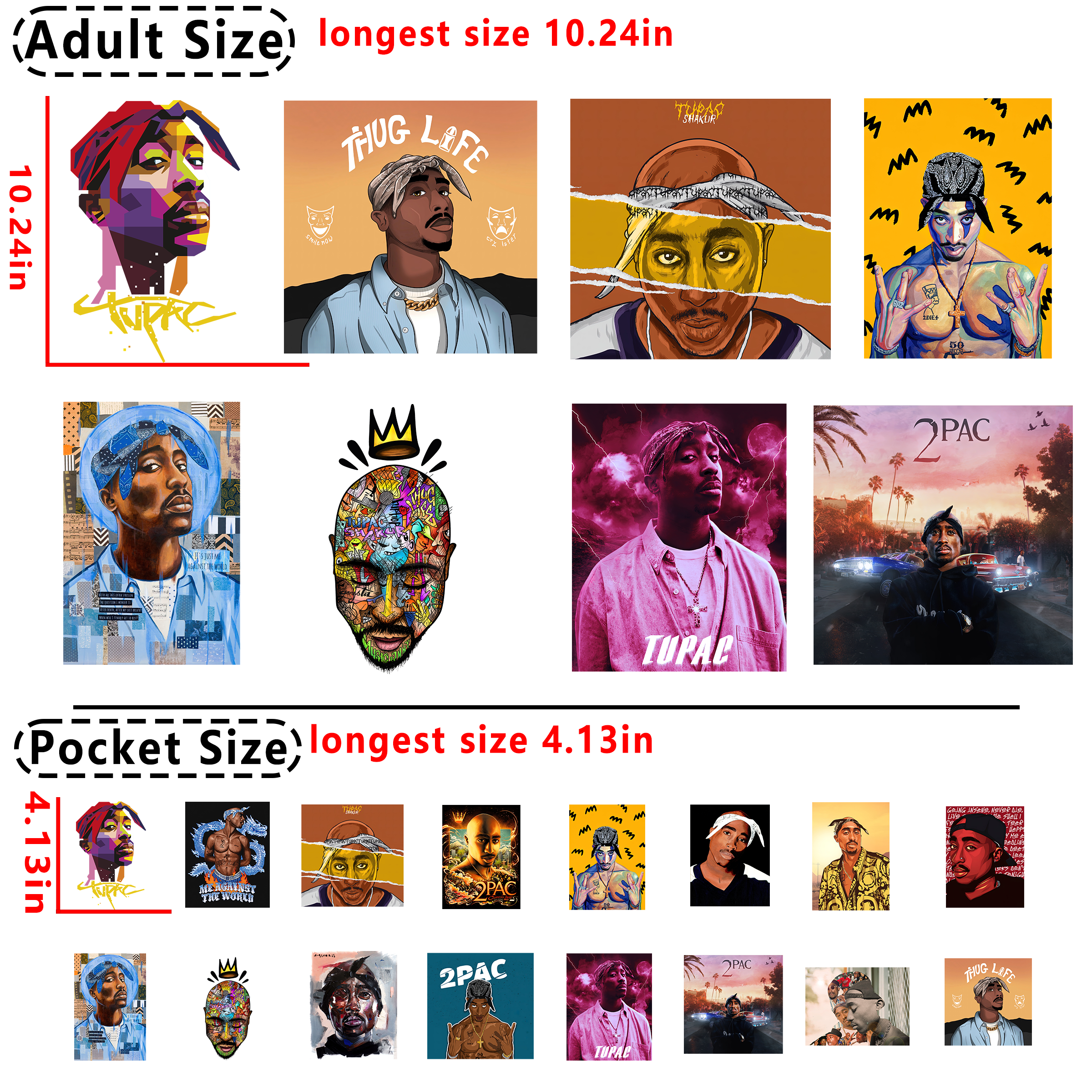 2 pac Rapper DTF heat transfer vinyl for T-shirt hoodies