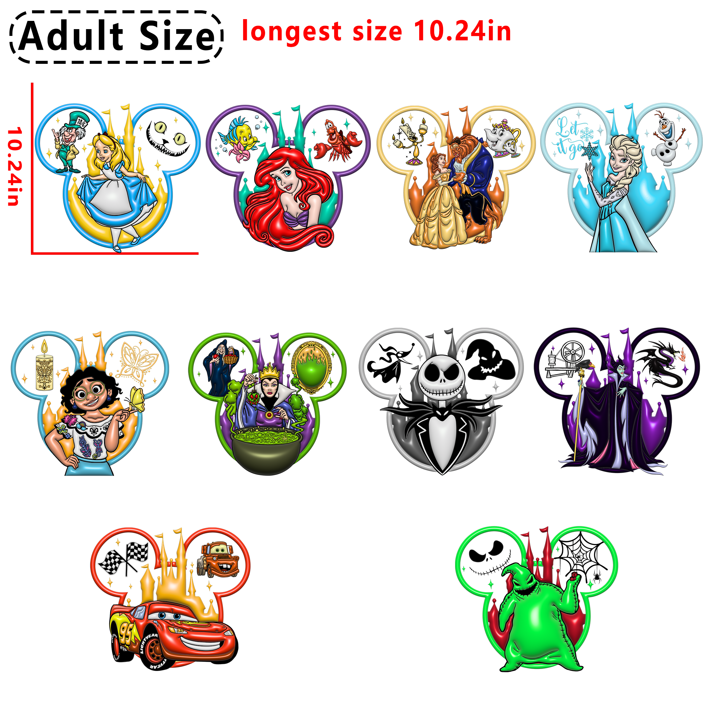 Mickey Head Disney DTF heat transfer vinyl for T-shirt hoodies