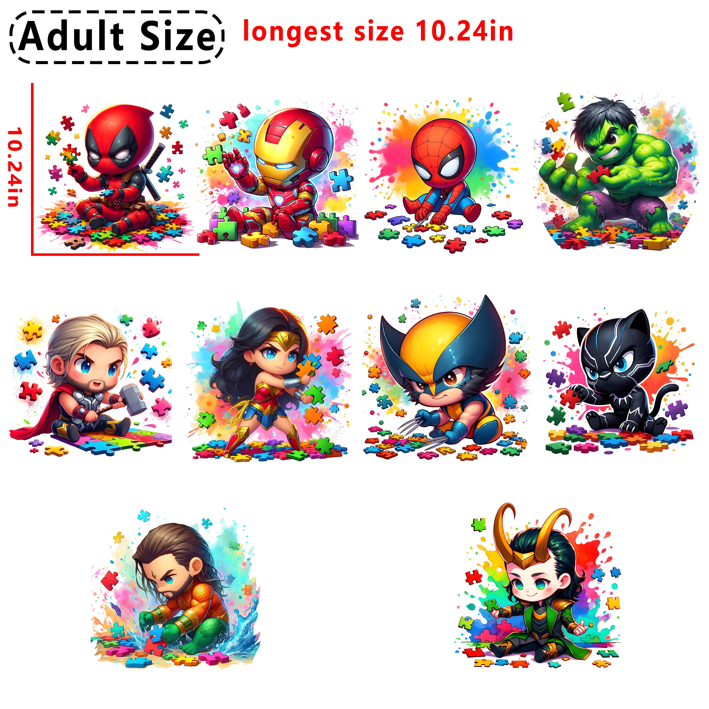 Autism Disney DTF heat transfer vinyl for T-shirt hoodies