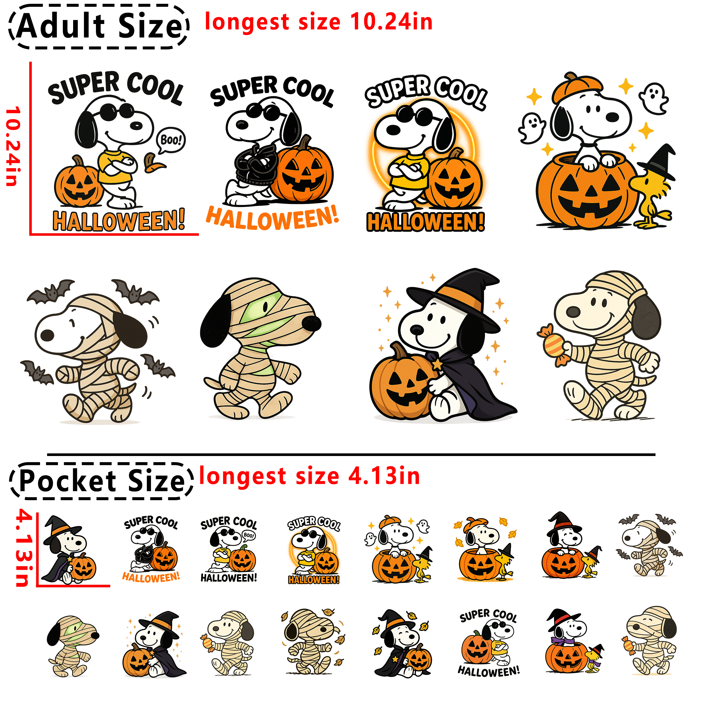 Snoopy Cartoon DTF heat transfer vinyl for T-shirt hoodies