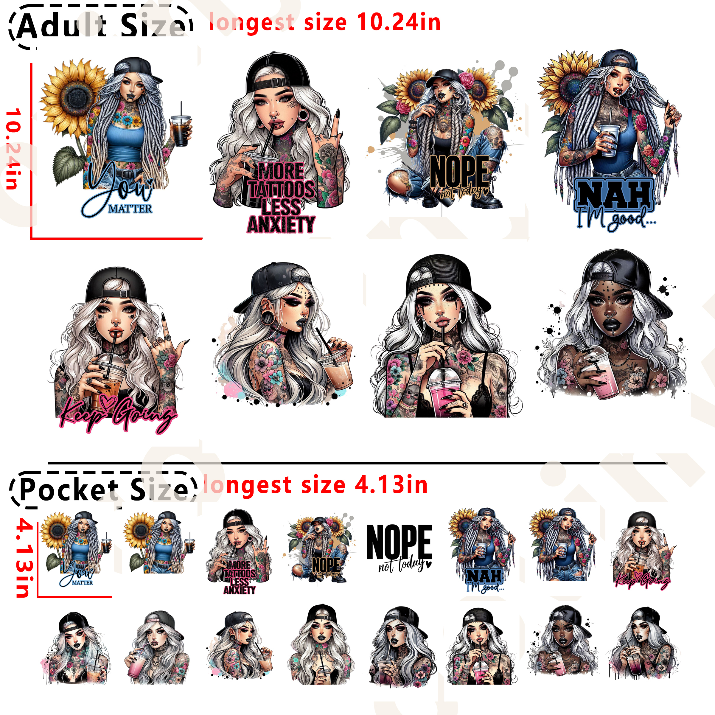 (A26) Bad Girl DTF heat transfer vinyl for T-shirt hoodies