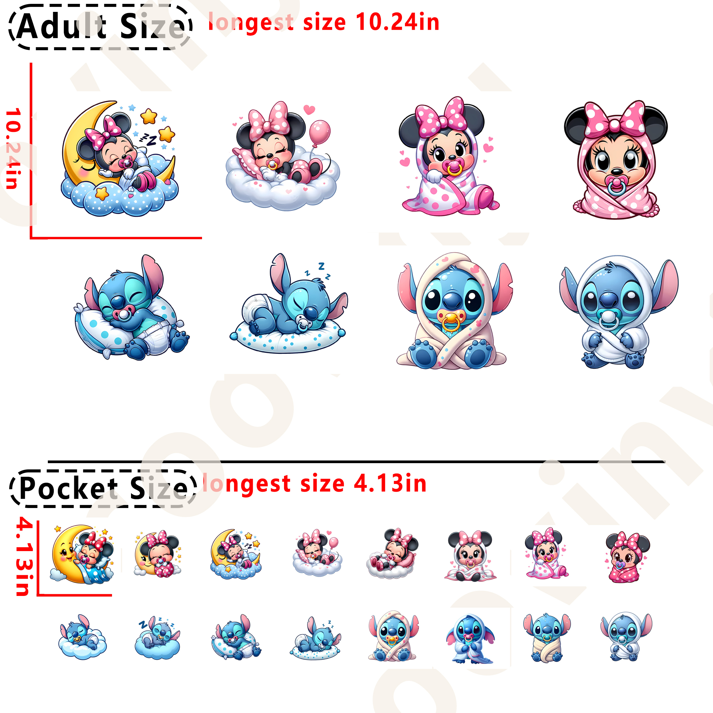 (A65) Baby Stitch DTF heat transfer vinyl for T-shirt hoodies