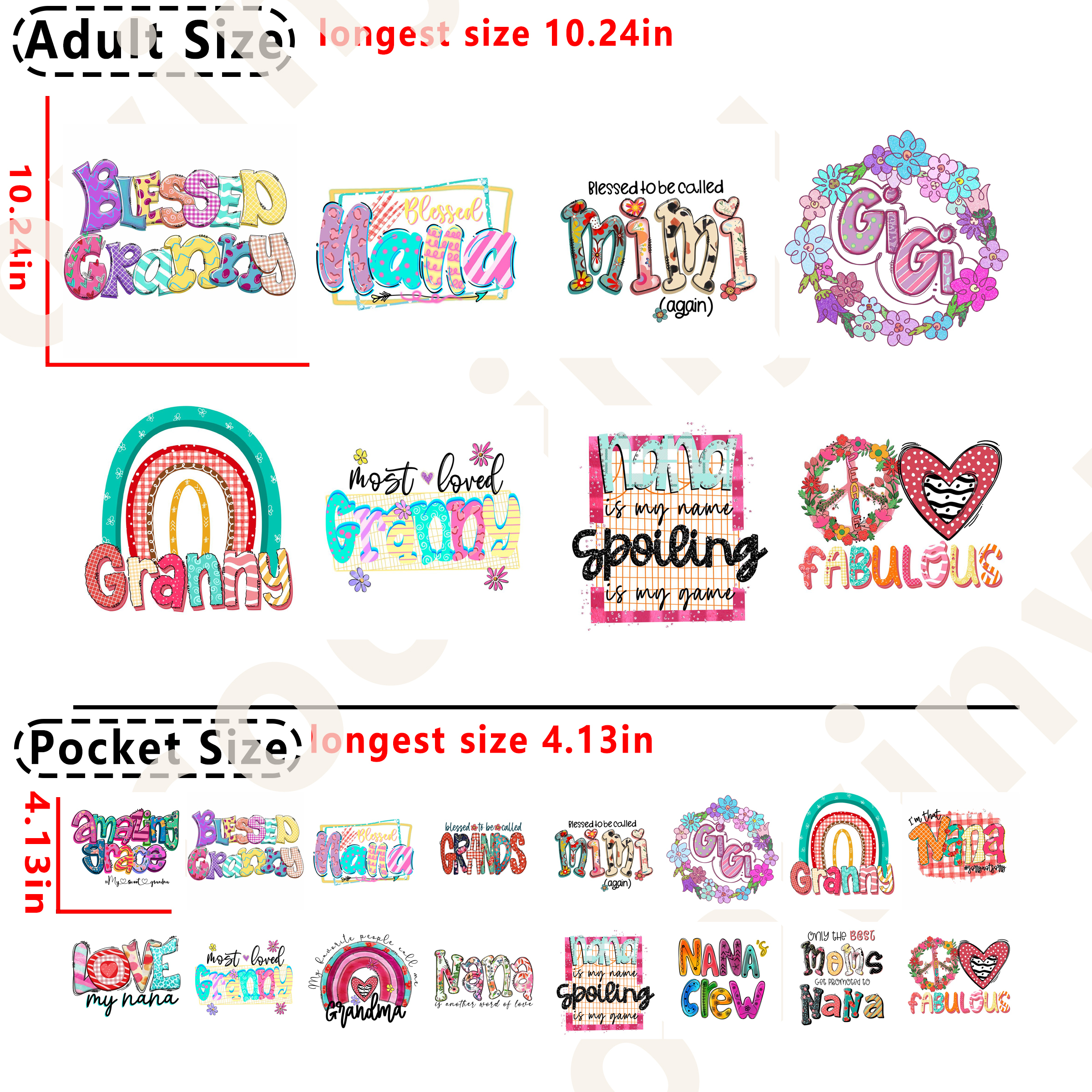 (C25) Nana Gigi DTF heat transfer vinyl for T-shirt hoodies
