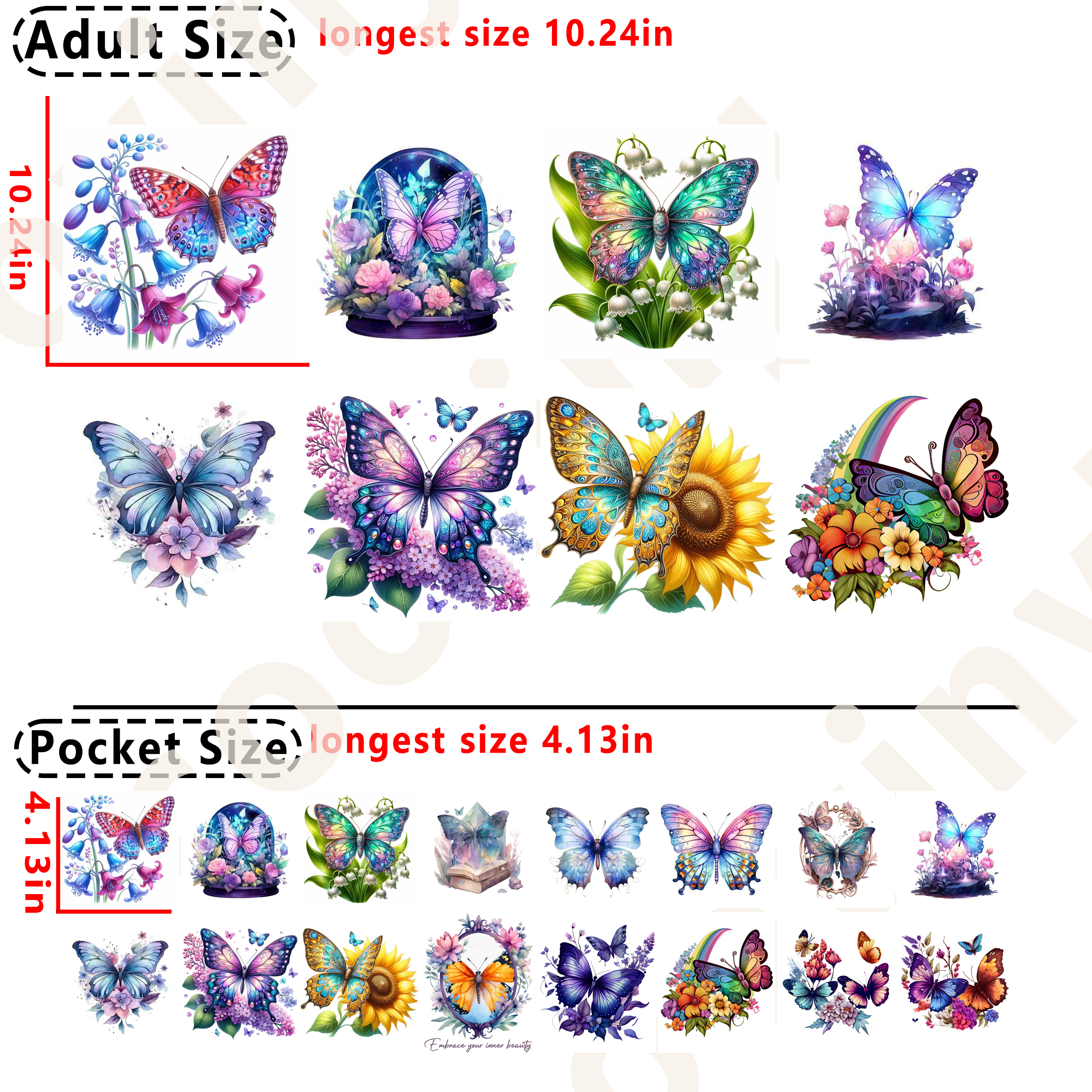 (C45) Butterfly DTF heat transfer vinyl for T-shirt hoodies