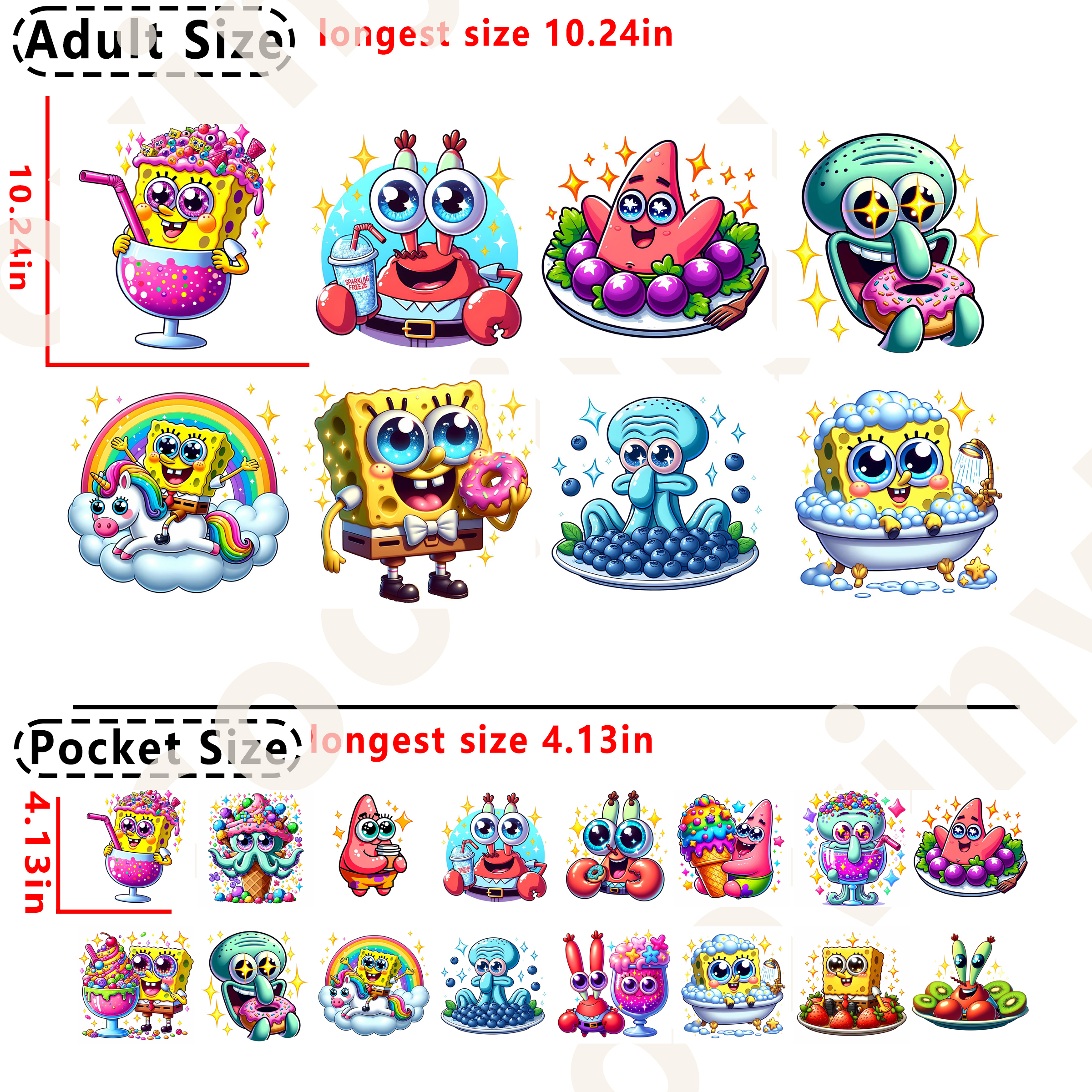 (D23 ) Sponge Bob DTF heat transfer vinyl for T-shirt hoodies
