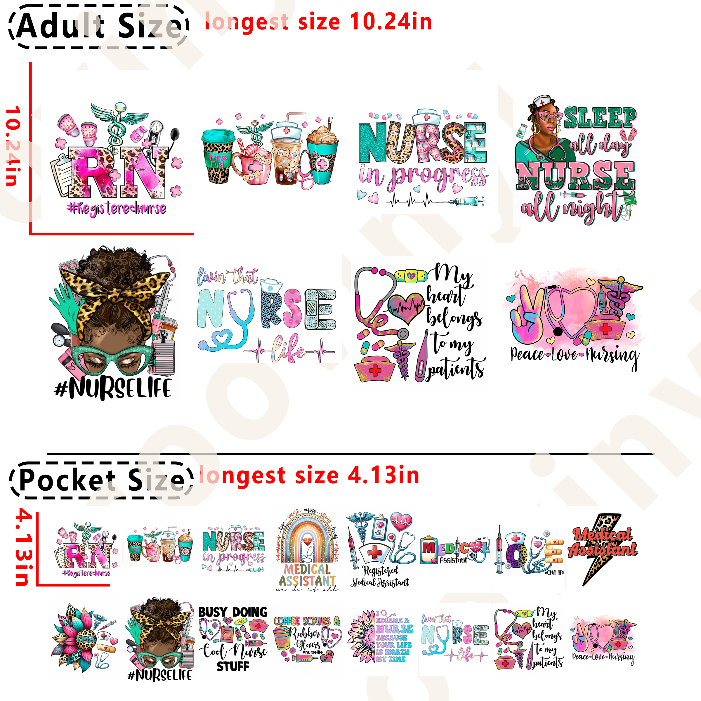 (D45) Nurse DTF heat transfer vinyl for T-shirt hoodies