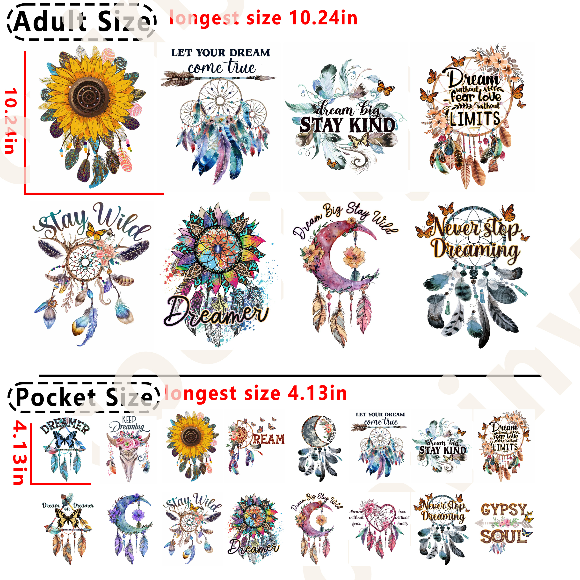 (D9) Dream Catcher DTF heat transfer vinyl for T-shirt hoodies