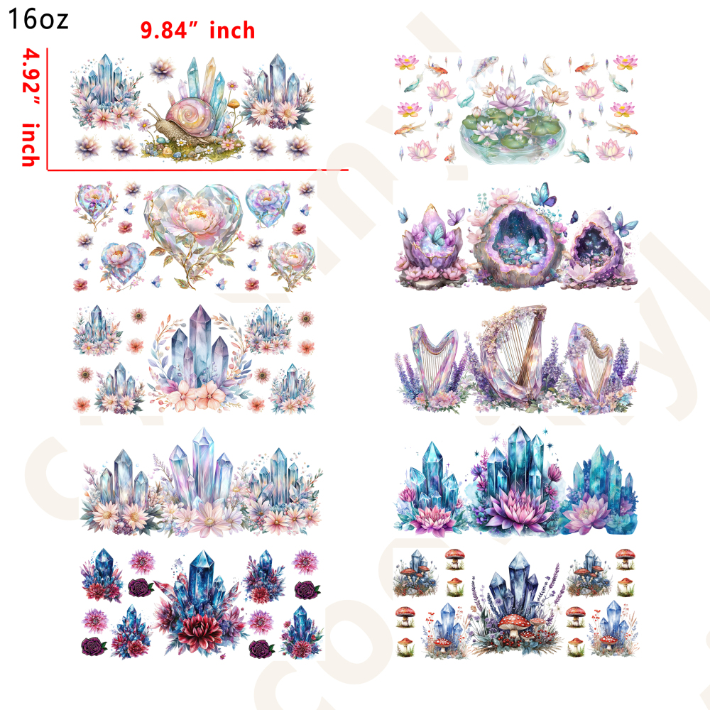 10 PCS Crystal cup wraps 16OZ tumbler water proof