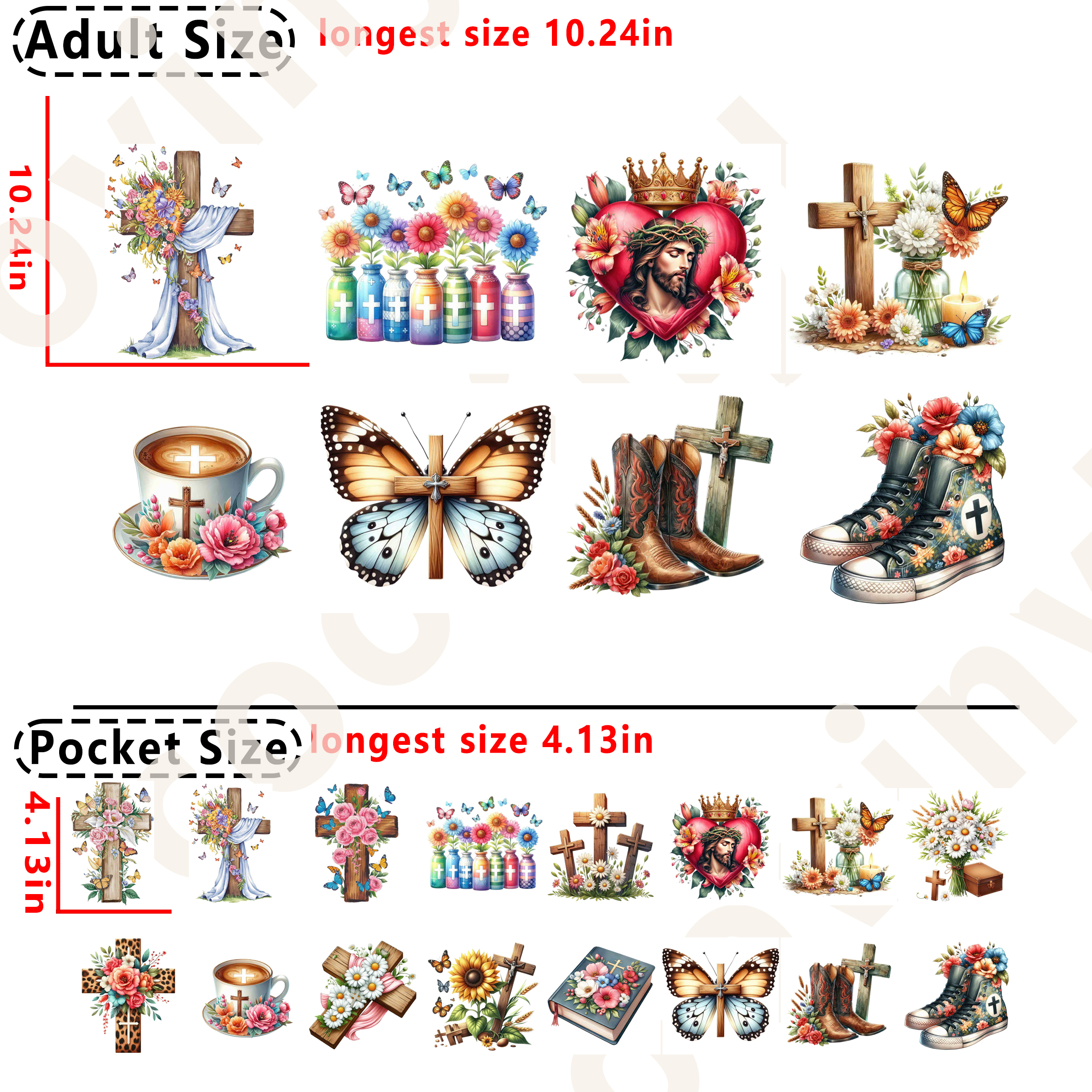 (C39) Faith Christian DTF heat transfer vinyl for T-shirt hoodies