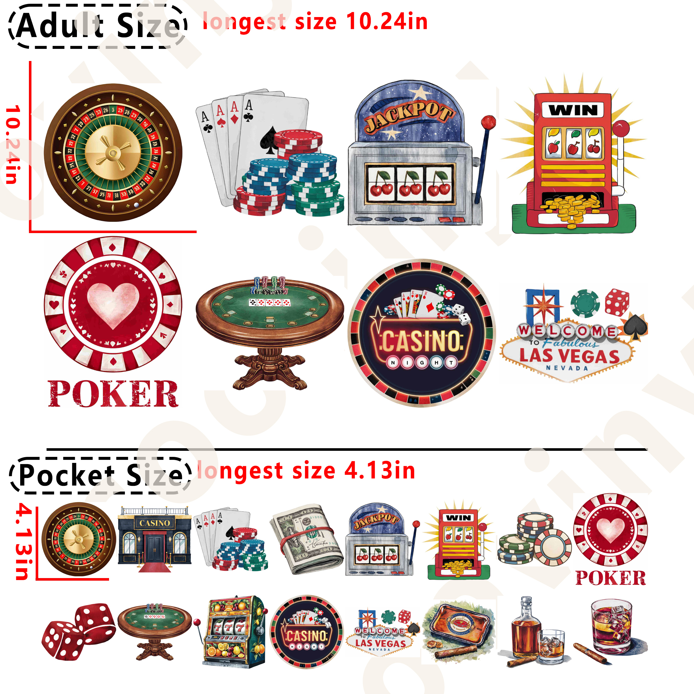 Casino DTF heat transfer vinyl for T-shirt hoodies