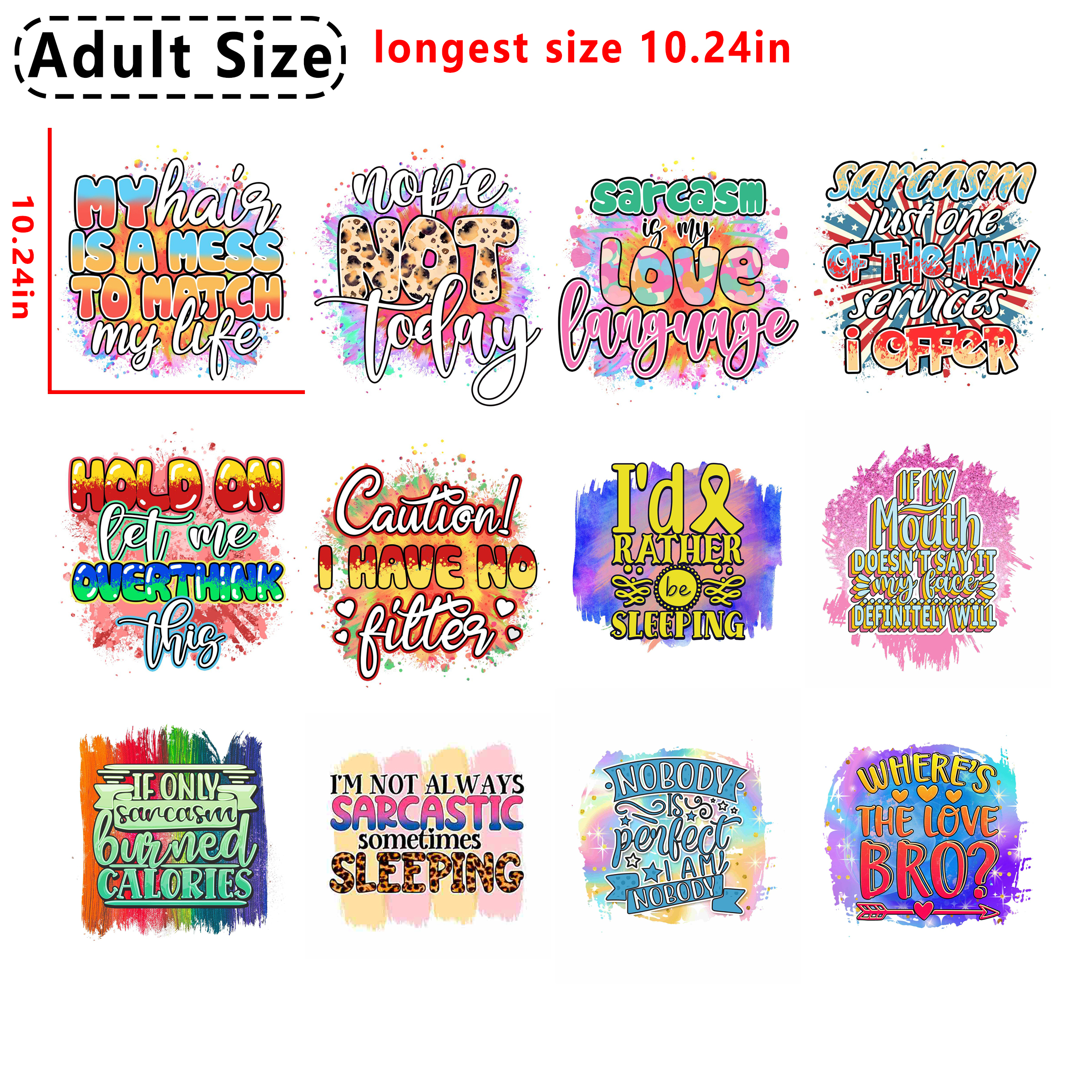 (N29)Sarcastic quotes DTF heat transfer vinyl for T-shirt hoodies