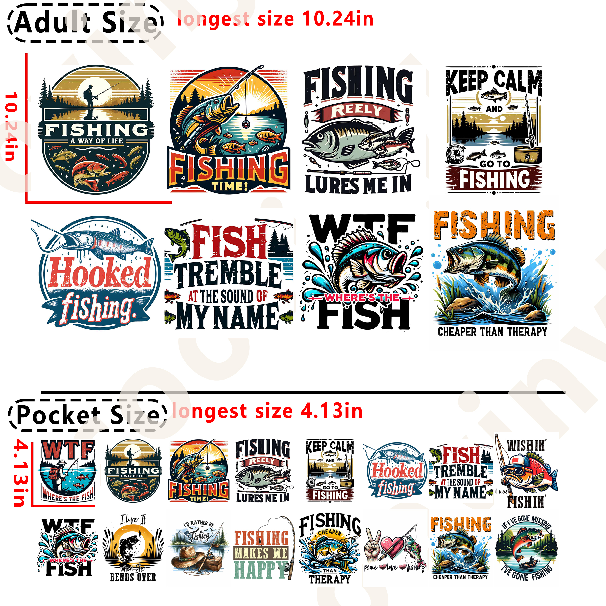 (N76) Fishing DTF heat transfer vinyl for T-shirt hoodies