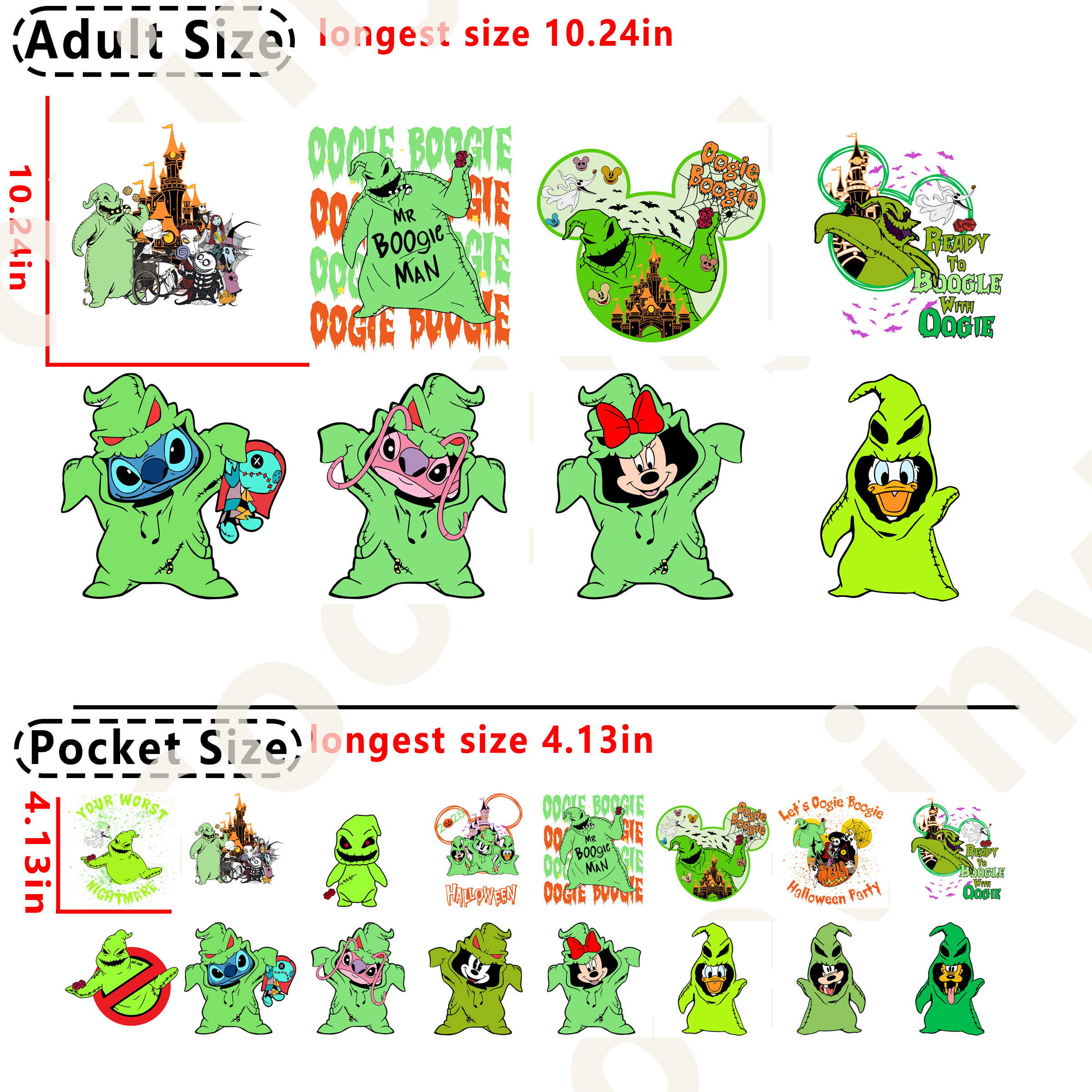 Oogie Boogie Crossover DTF heat transfer vinyl for T-shirt hoodies