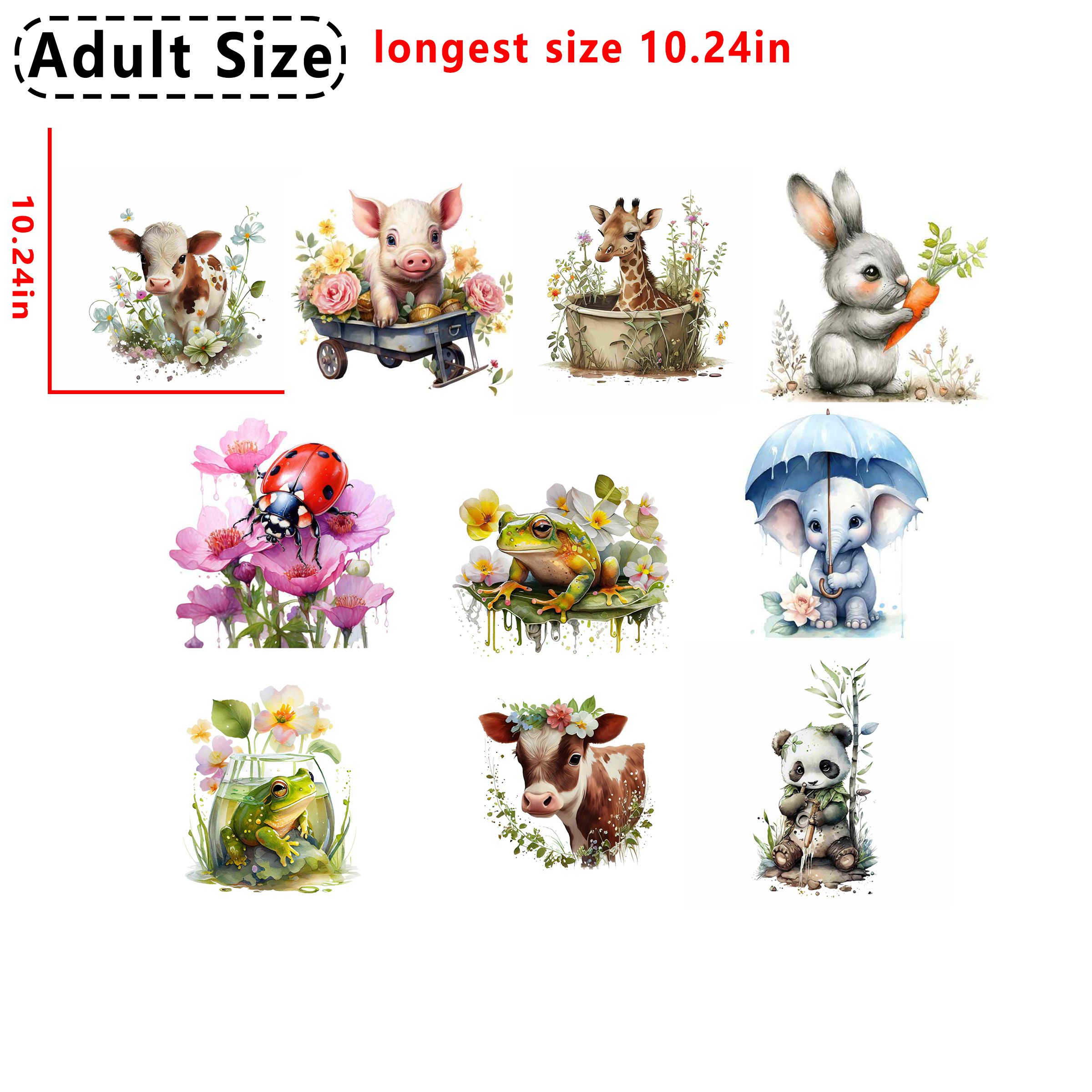 Cute Animals DTF heat transfer vinyl for T-shirt hoodies