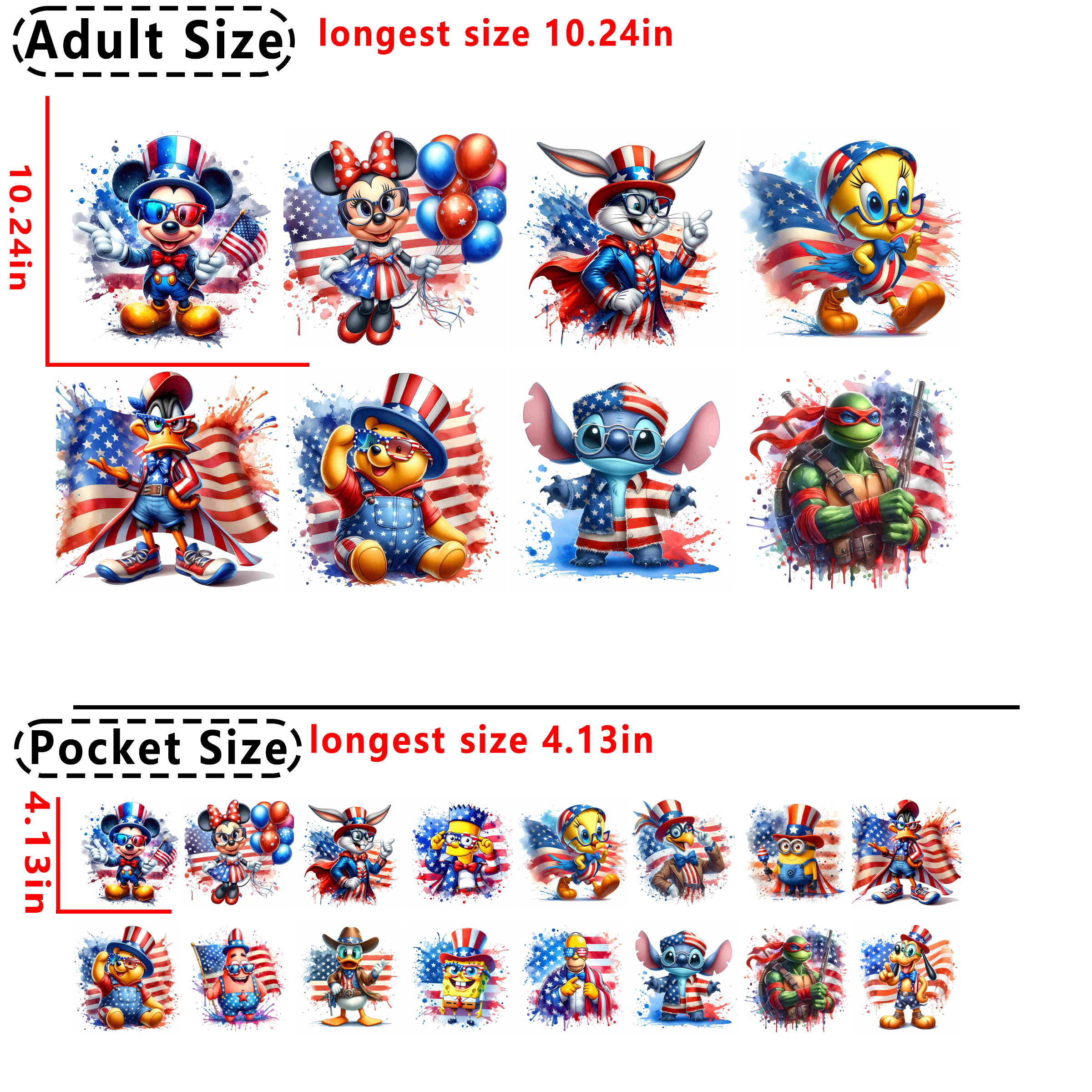 (A25) Independence Day DTF heat transfer vinyl for T-shirt hoodies