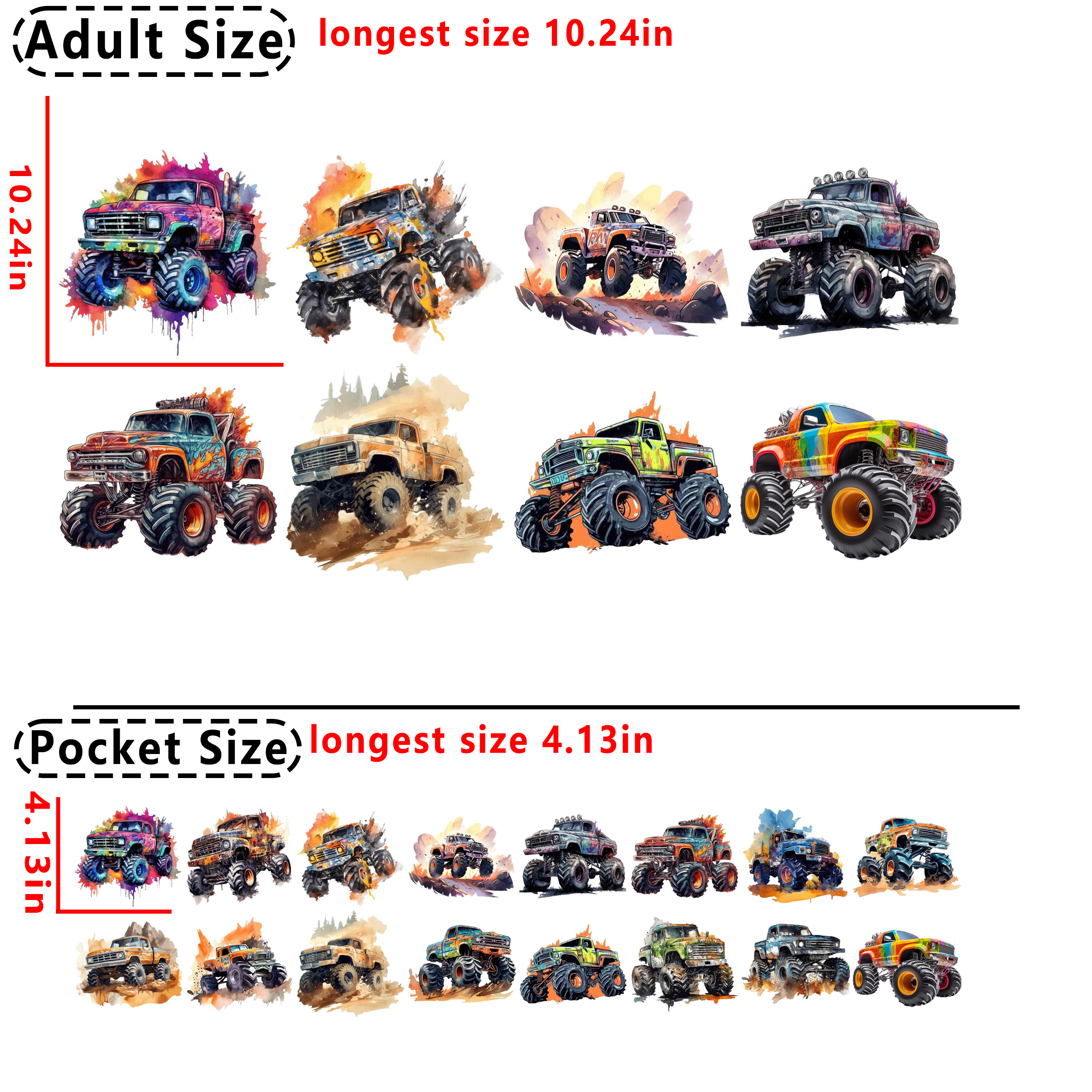 Big Foot Car DTF heat transfer vinyl for T-shirt hoodies
