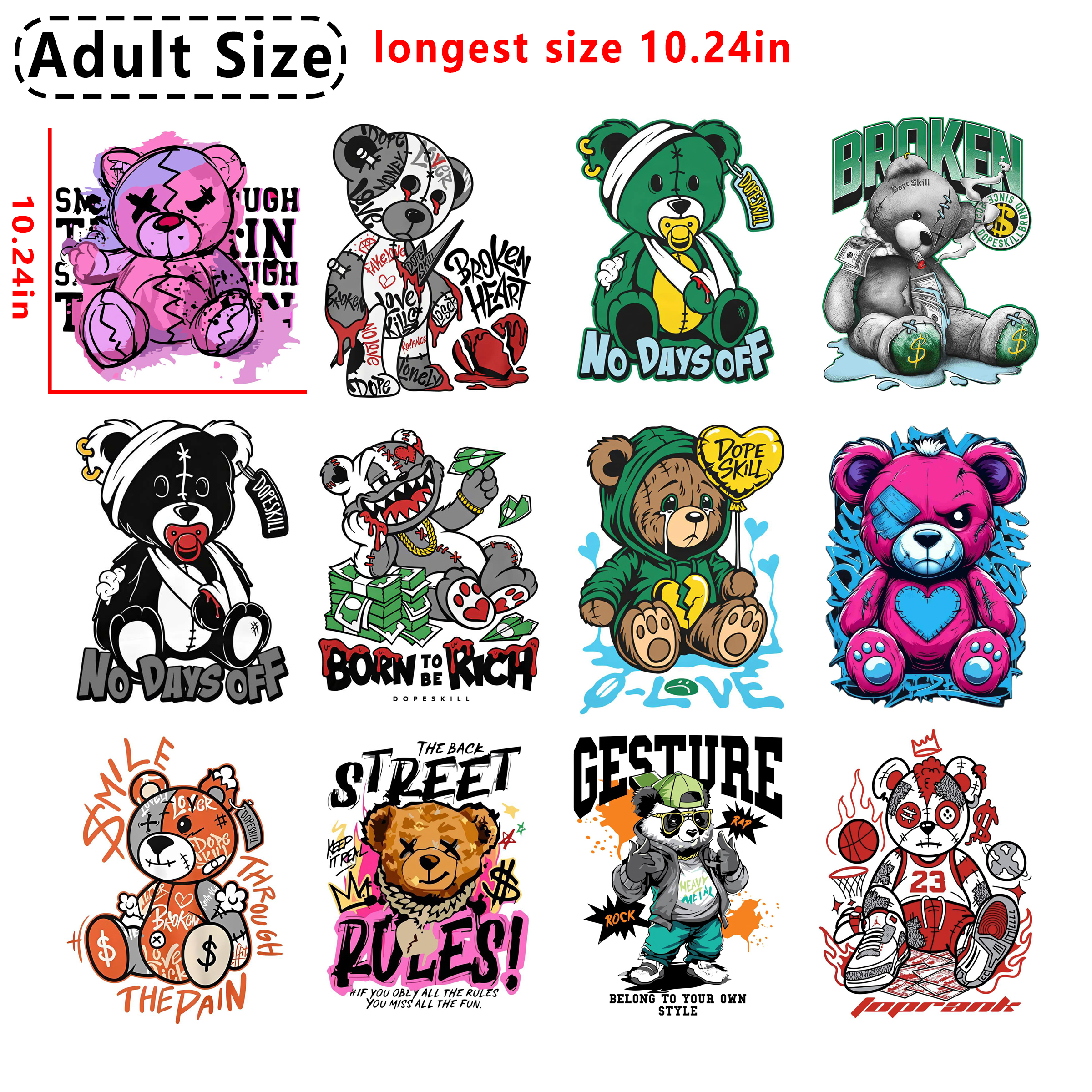 Belico Bear DTF heat transfer vinyl for T-shirt hoodies
