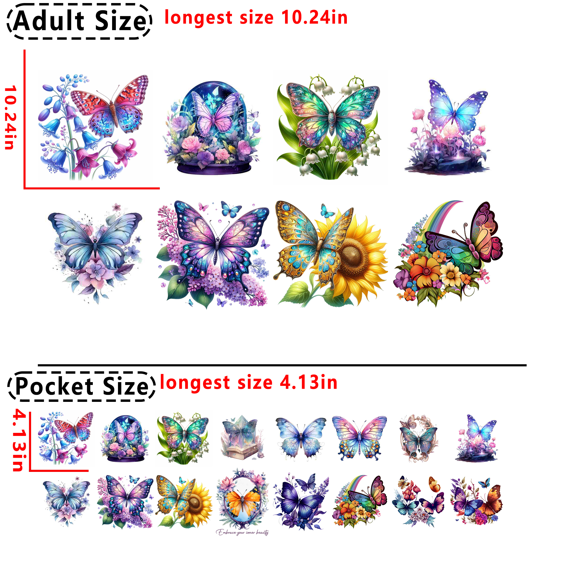 (C45) Butterfly DTF heat transfer vinyl for T-shirt hoodies