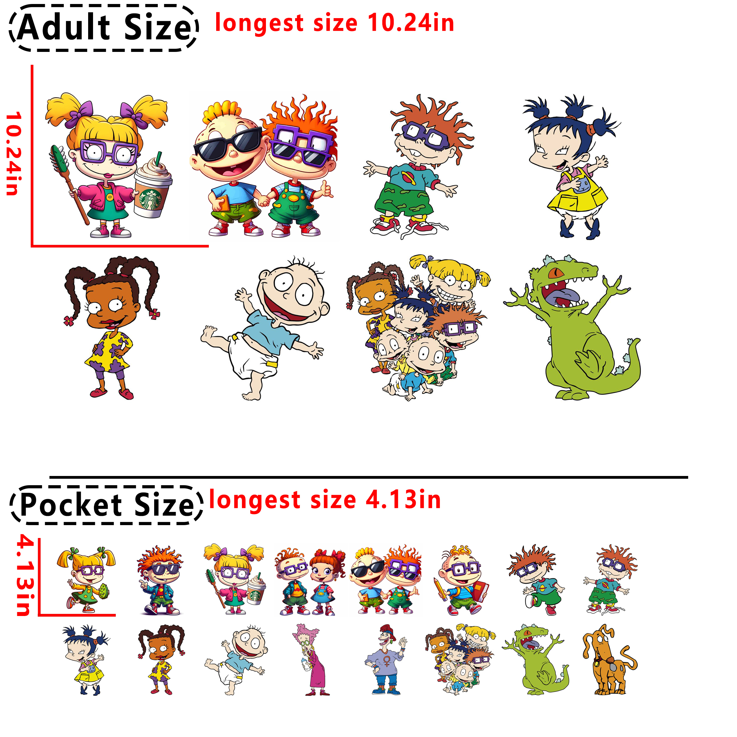 (C57) Rugrats DTF heat transfer vinyl for T-shirt hoodies