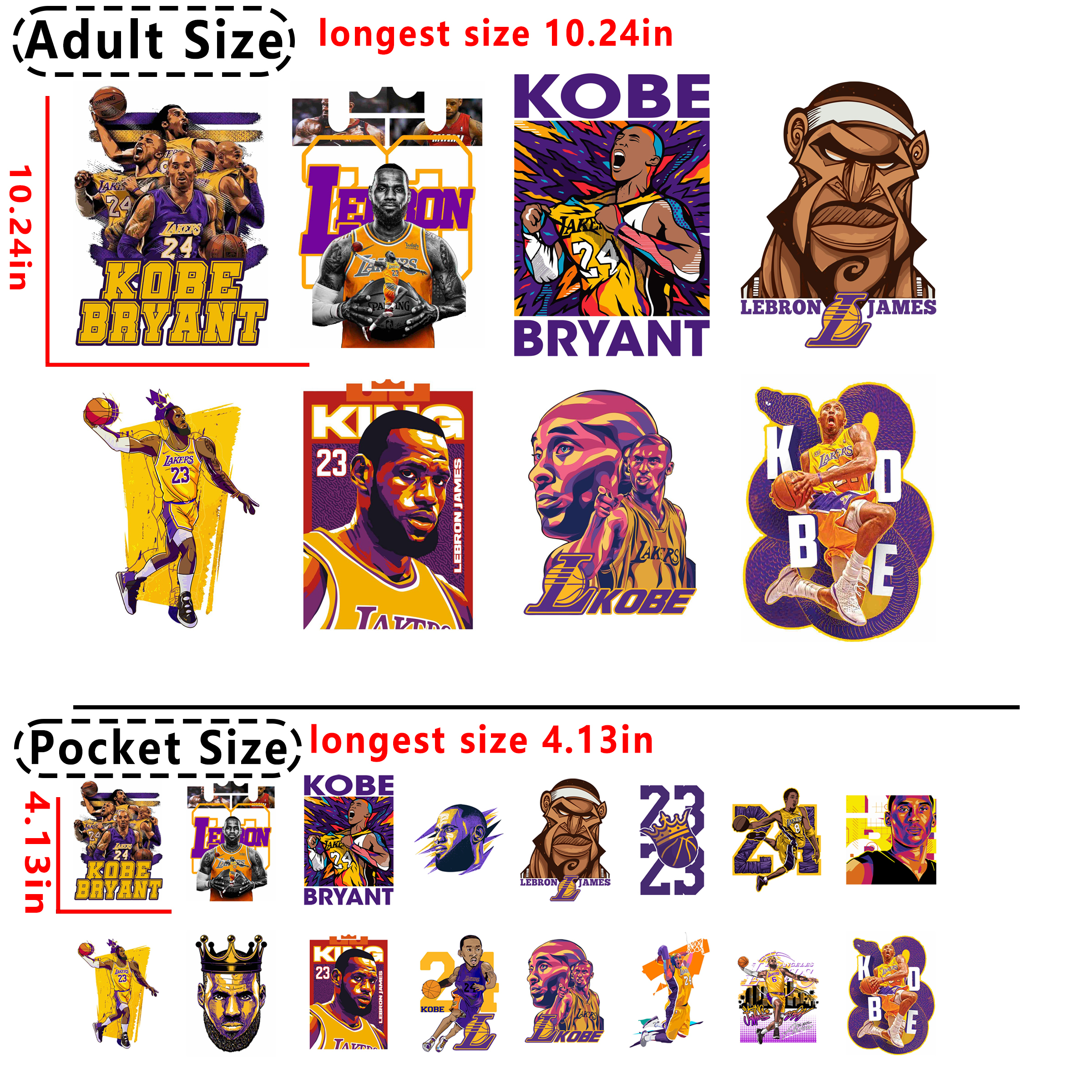 (D52) NBA Lakers DTF heat transfer vinyl for T-shirt hoodies