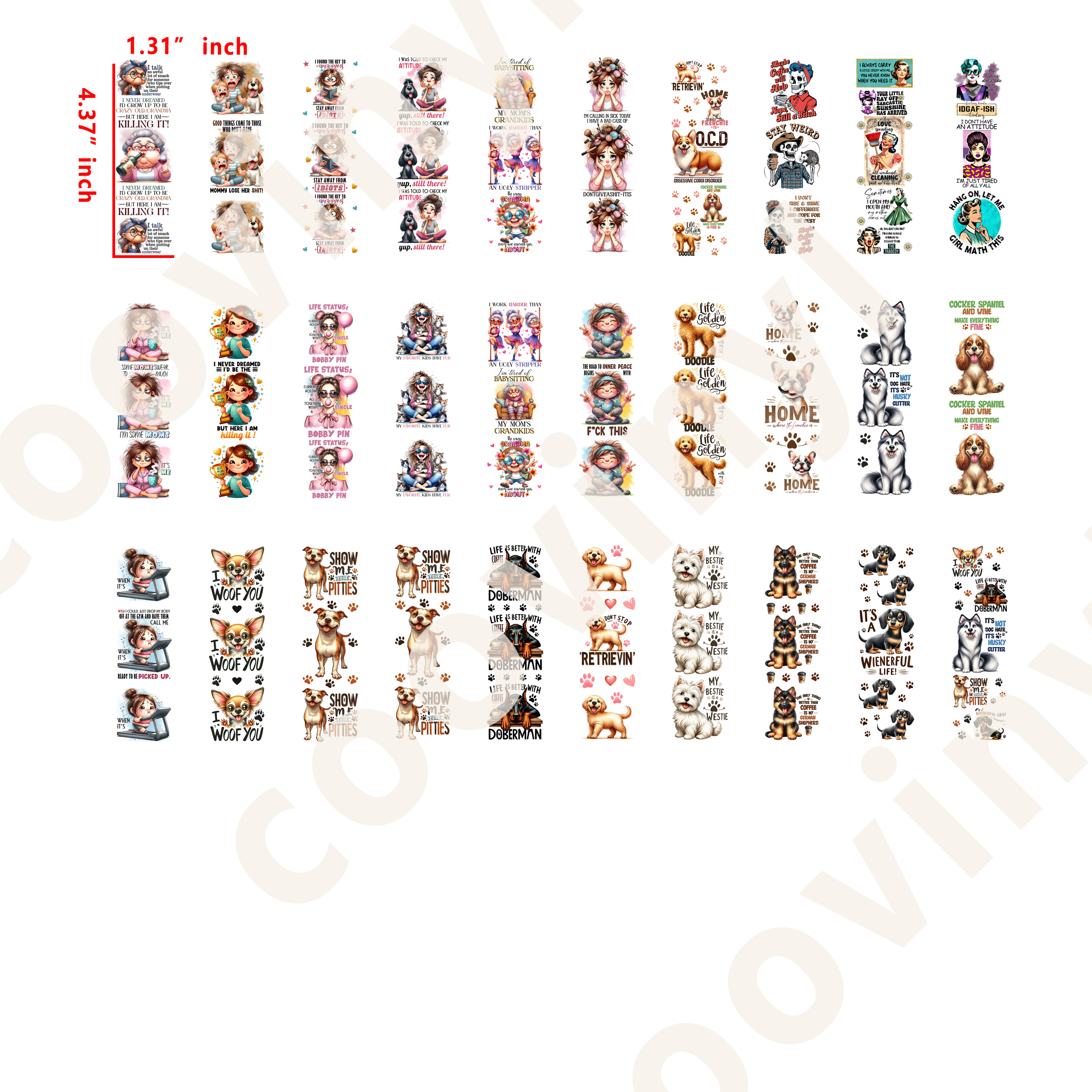 60 PCS Sarcastic Words Pen Wraps Bookmark 16OZ water proof