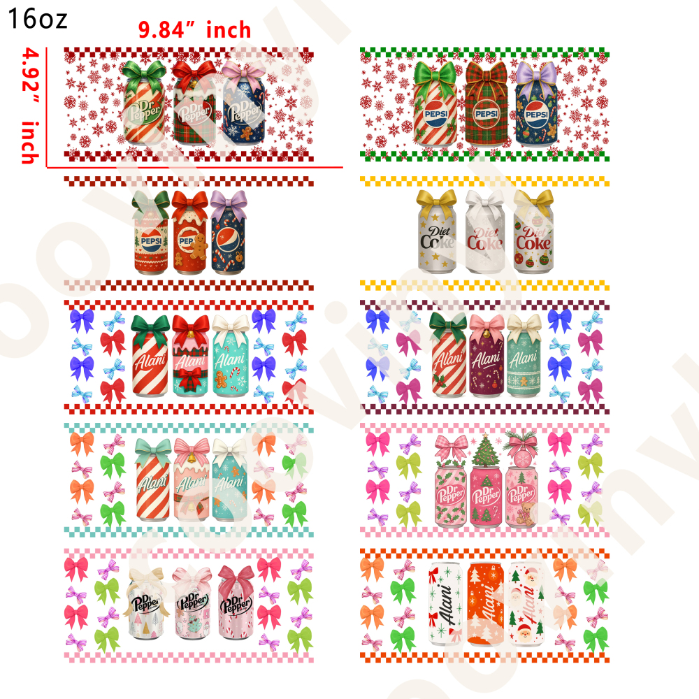 20 PCS Dr.pepper drink cup wraps 16OZ tumbler water proof