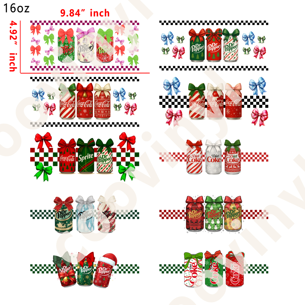 20 PCS Dr.pepper drink cup wraps 16OZ tumbler water proof