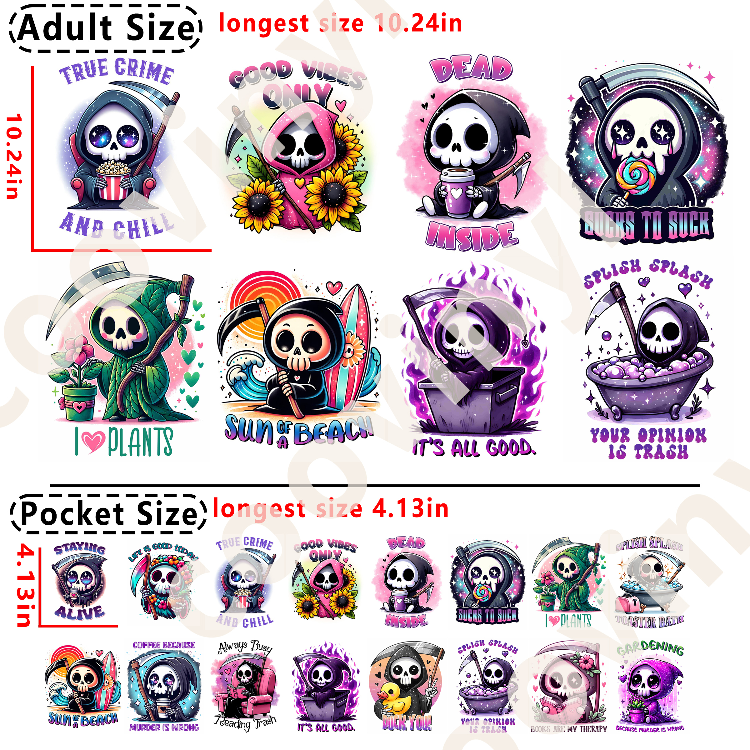 Grim Reaper DTF heat transfer vinyl for T-shirt hoodies