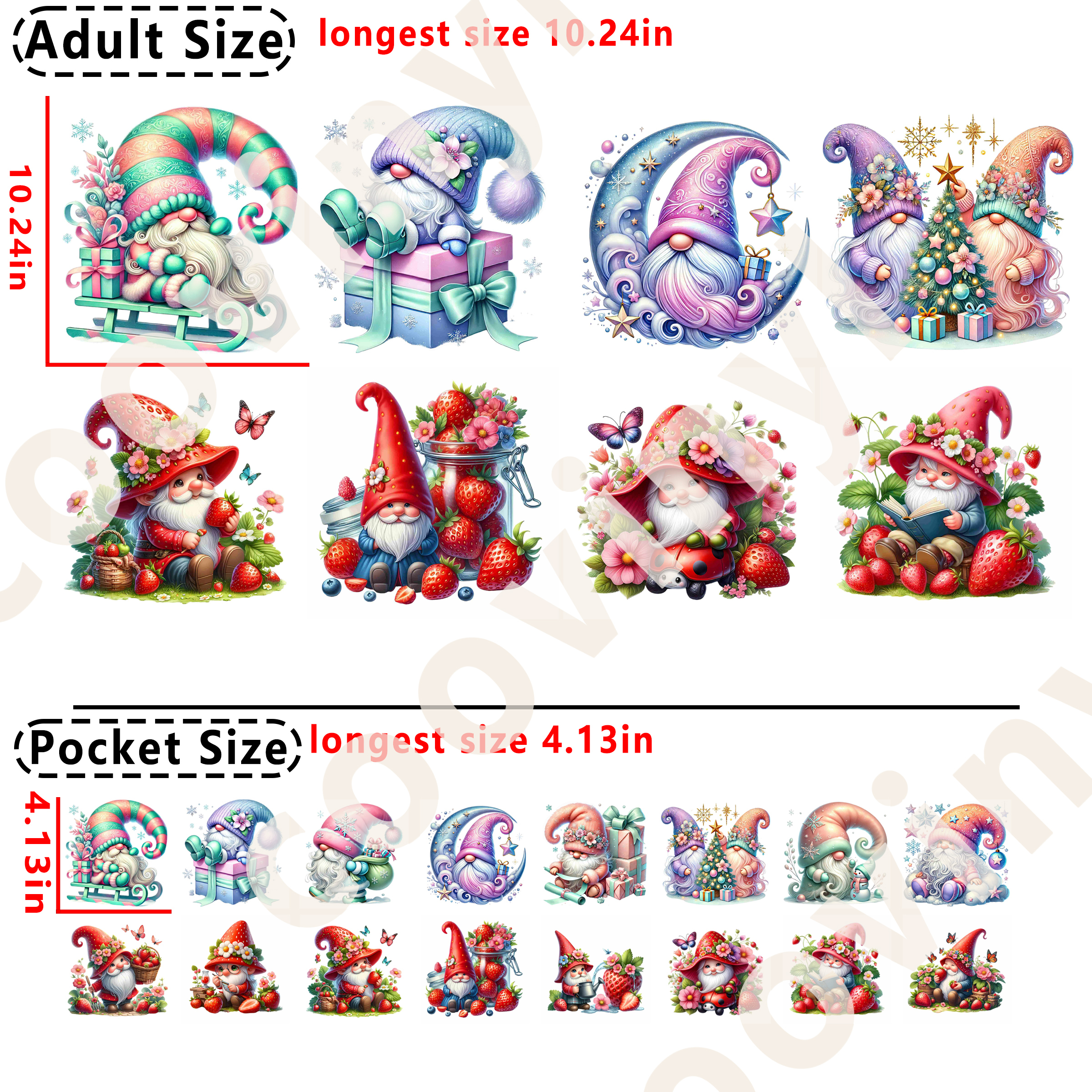 Christmas Dwarfs DTF heat transfer vinyl for T-shirt hoodies