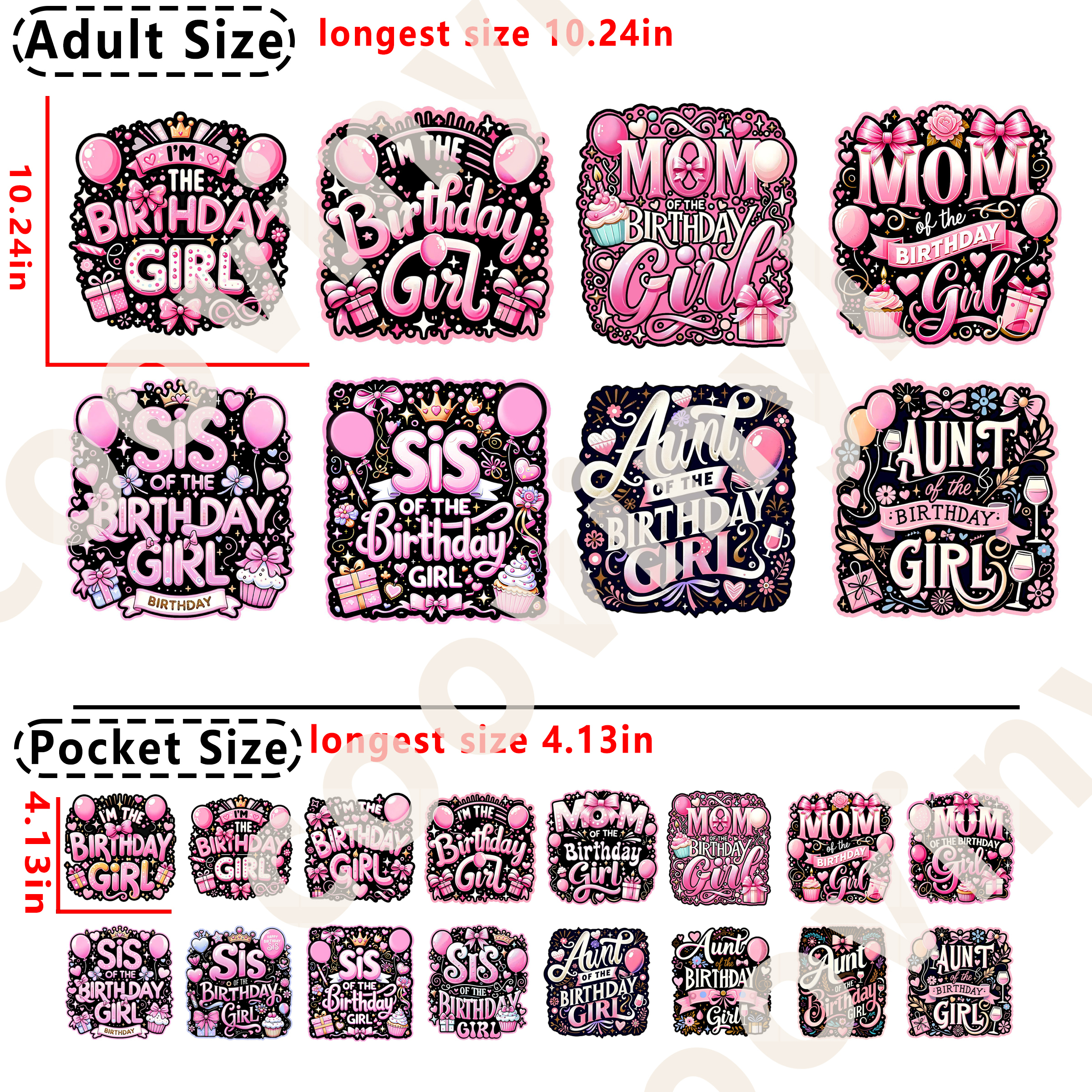 Birthday Girl DTF heat transfer vinyl for T-shirt hoodies
