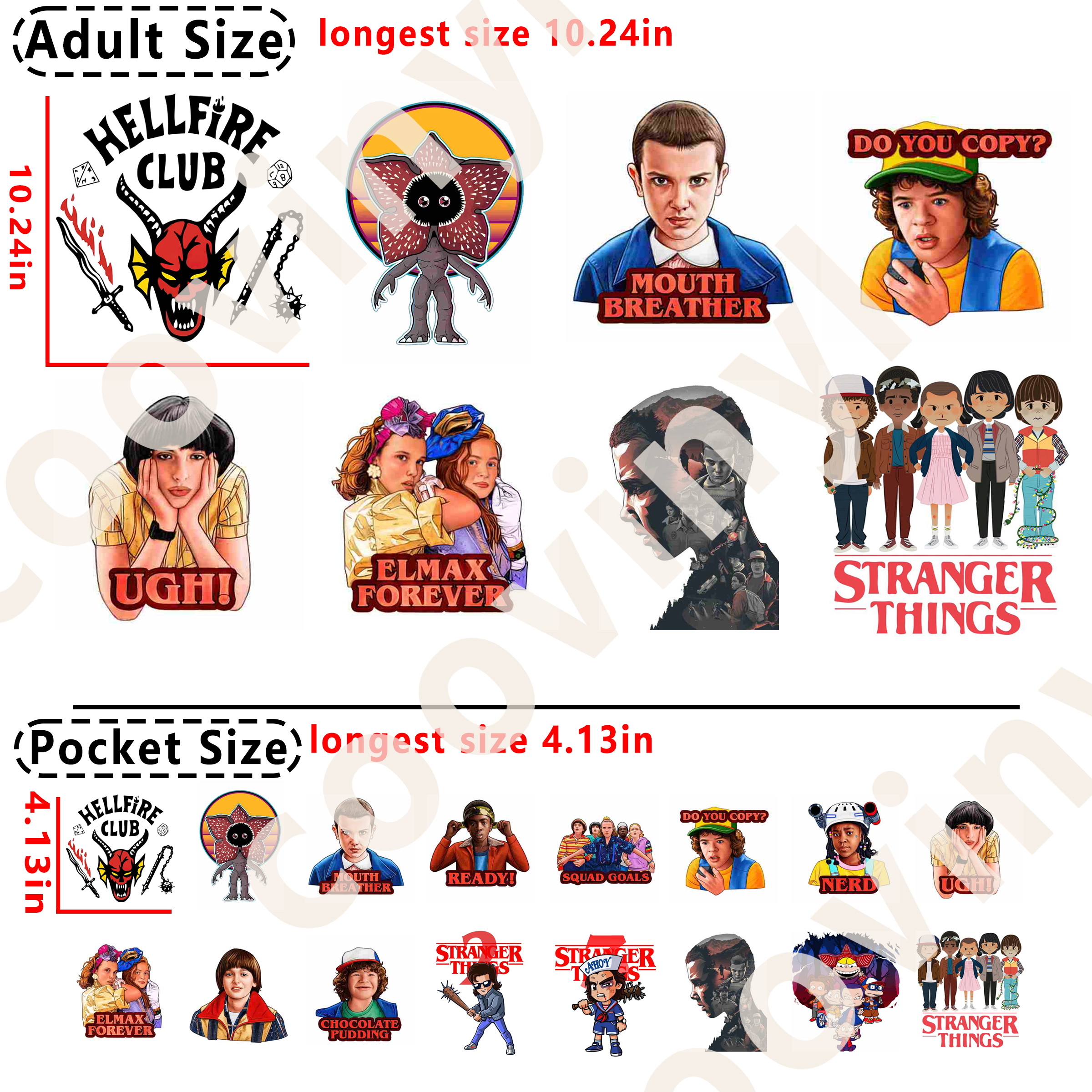 Stranger Things DTF heat transfer vinyl for T-shirt hoodies